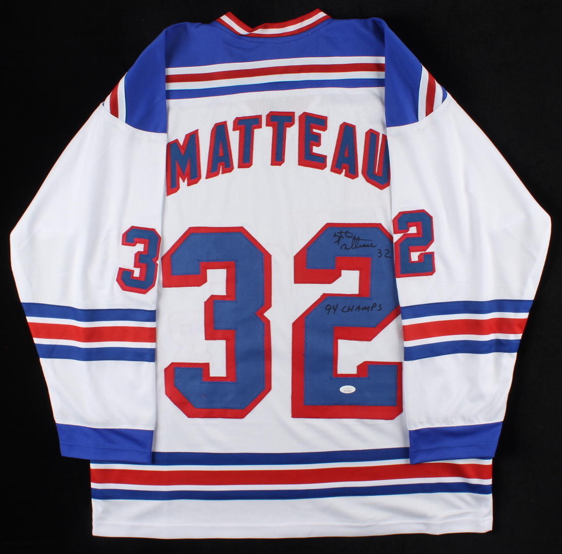 Stephane Matteau Signed Jersey Inscribed "94 Champs" (JSA) at PristineAuction.com Stephane Matteau Signed Jersey Inscribed "94 Champs" (JSA) at PristineAuction.com
