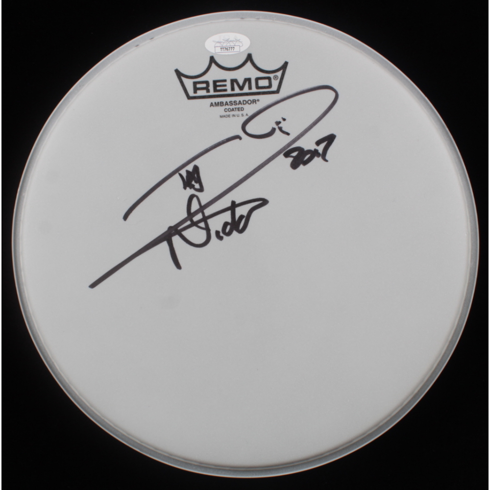 Nicko McBrain Signed 10" Drum Head Inscribed "2017" (JSA COA