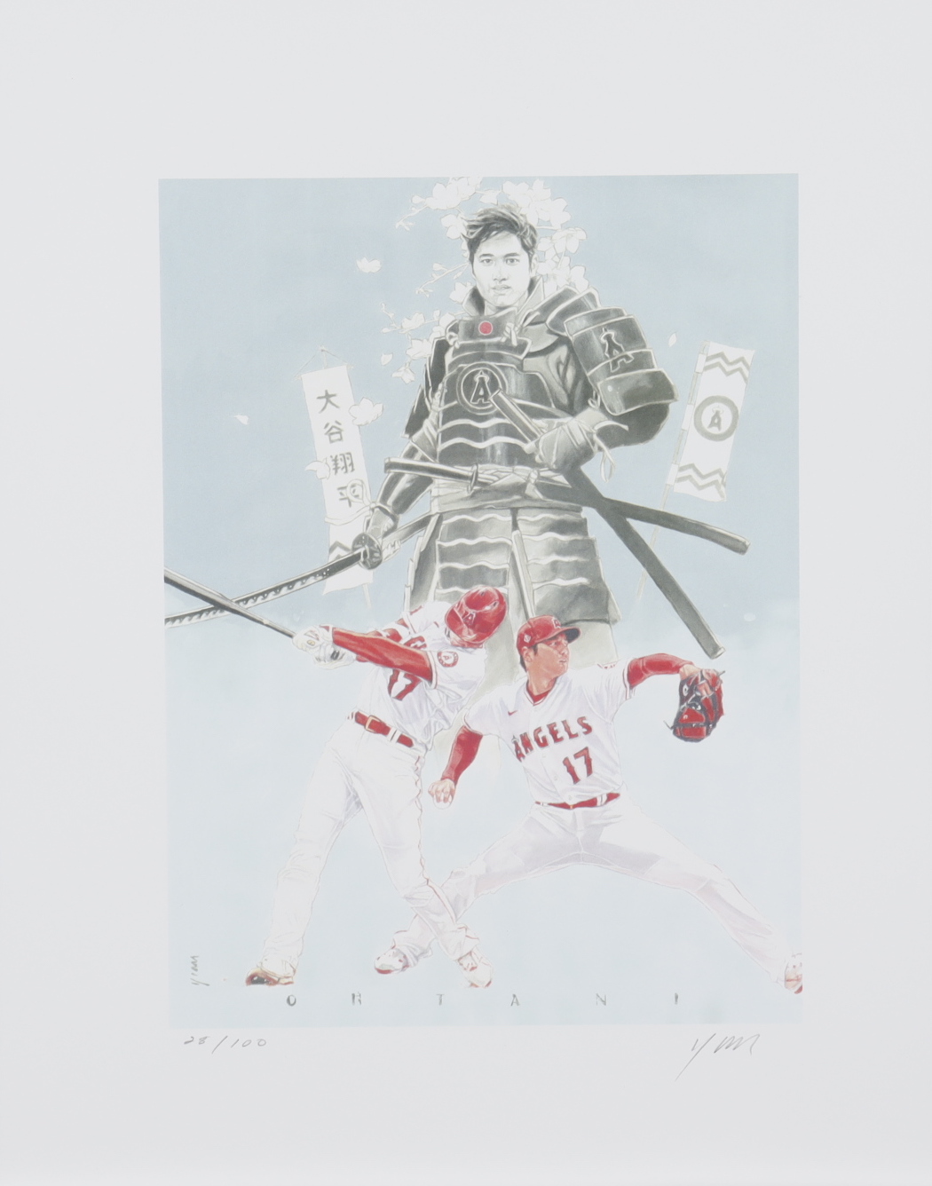Shohei Ohtani - Angels - John Yim 11x14 Signed Limited Edition Lithograph #/100 (PA) at PristineAuction.com Shohei Ohtani - Angels - John Yim 11x14 Signed Limited Edition Lithograph #/100 (PA) at PristineAuction.com