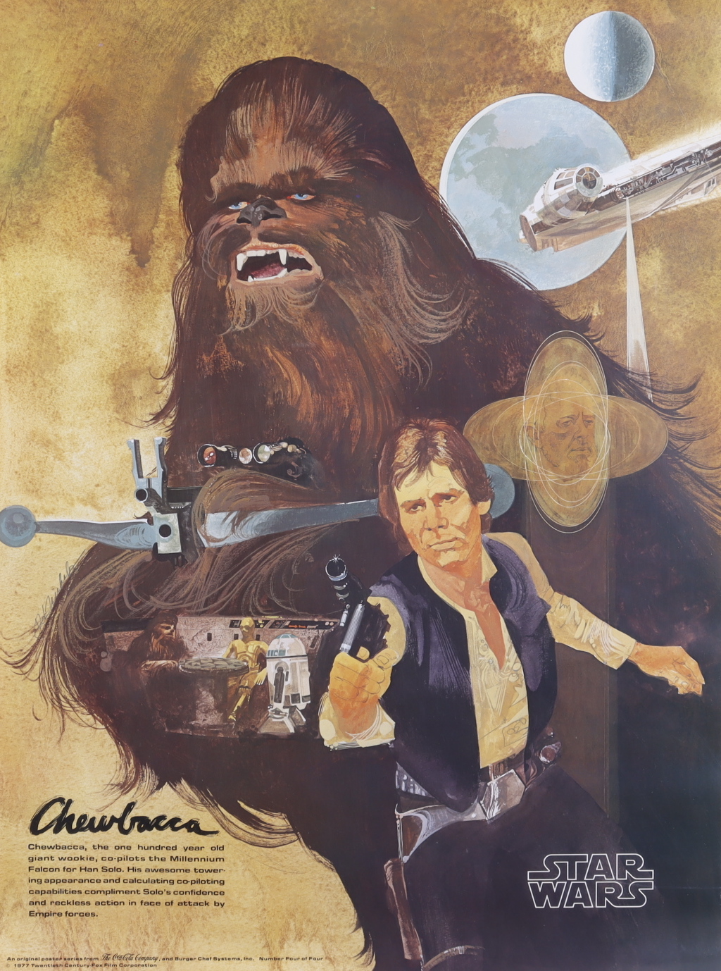 1977 Star Wars "Chewbacca" 18x24 Poster at PristineAuction.com 1977 Star Wars "Chewbacca" 18x24 Poster at PristineAuction.com