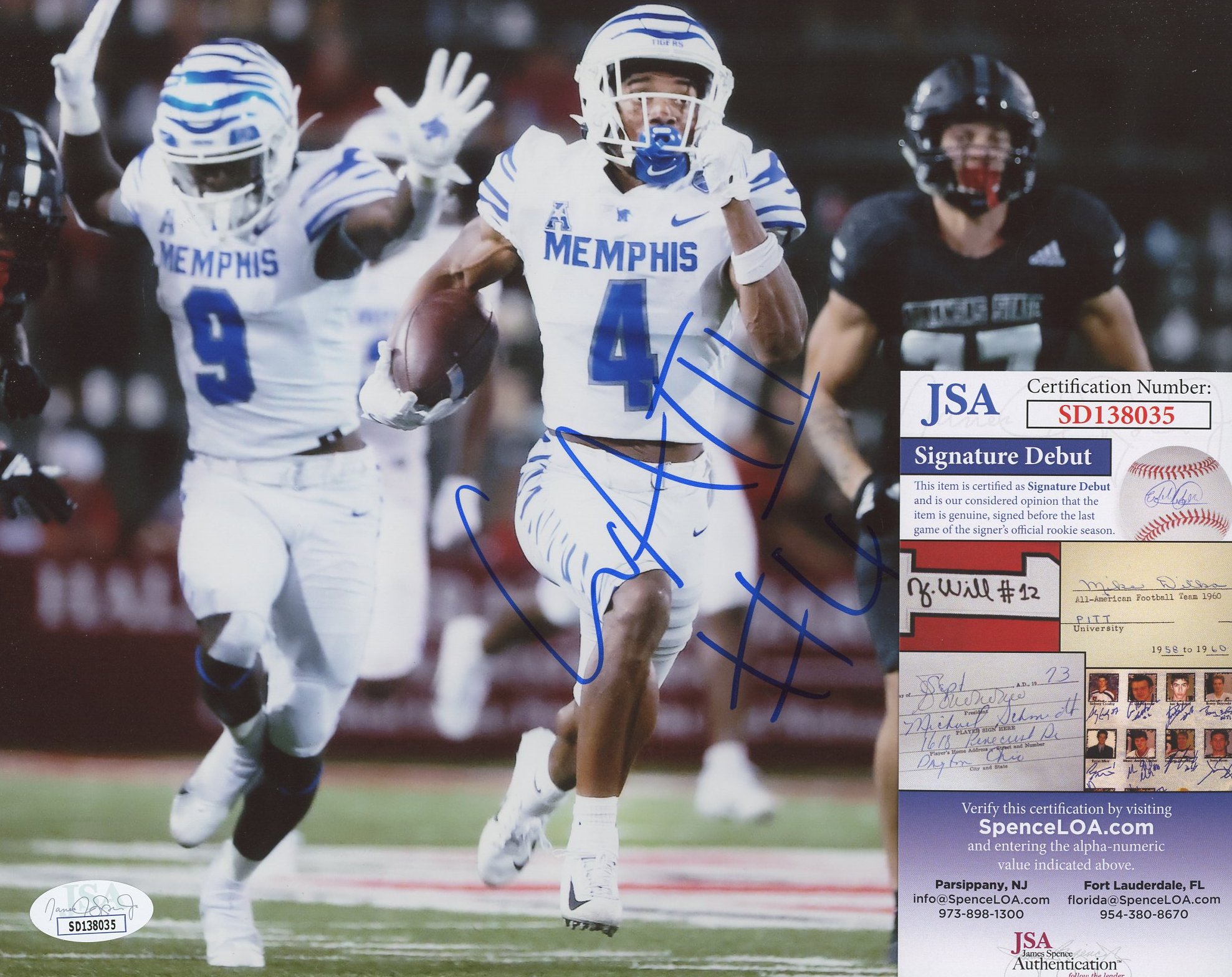 Calvin Austin Signed Memphis Tigers 8x10 Photo (JSA COA) at PristineAuction.com Calvin Austin Signed Memphis Tigers 8x10 Photo (JSA COA) at PristineAuction.com