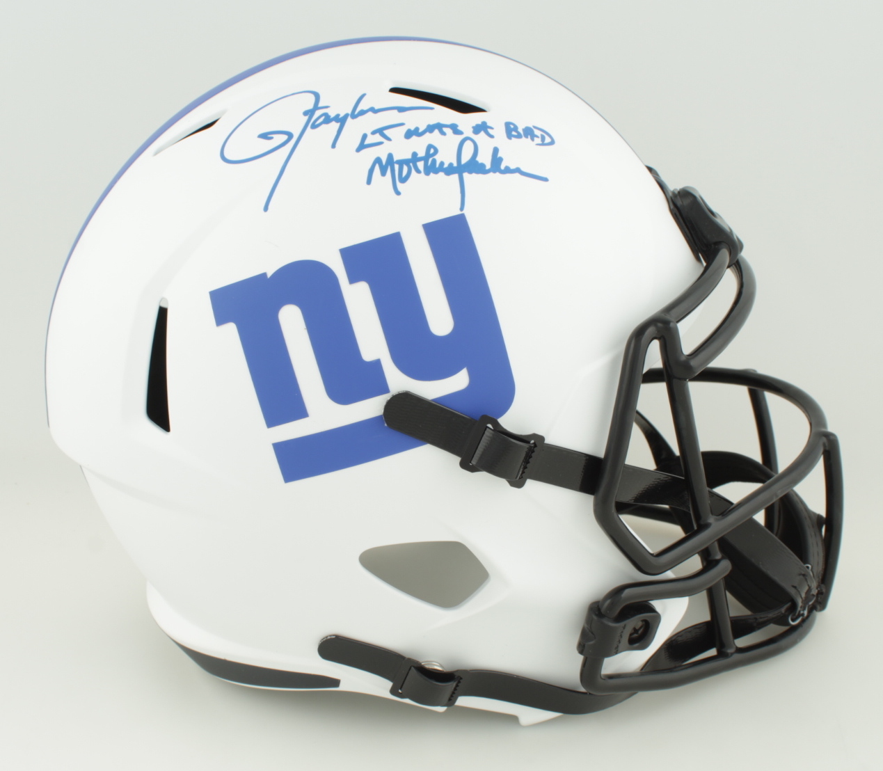 Lawrence Taylor Signed Giants Full-Size Lunar Eclipse Alternate Speed Helmet Inscribed "LT Was A Bad M***********" (JSA COA) at PristineAuction.com Lawrence Taylor Signed Giants Full-Size Lunar Eclipse Alternate Speed Helmet Inscribed "LT Was A Bad M***********" (JSA COA) at PristineAuction.com