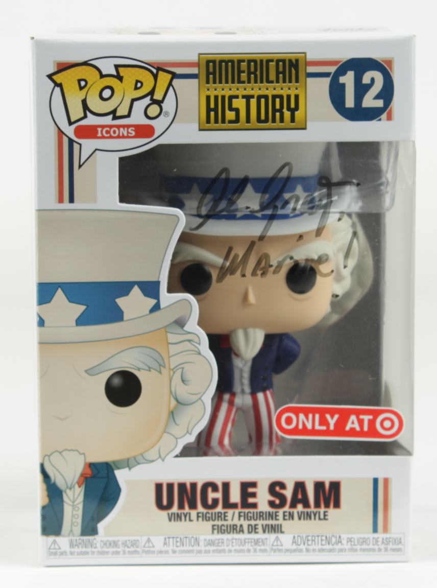 Alfred Gray Signed “American History” #12 Uncle Sam Funko Pop! Vinyl Figure Inscribed "Marine!" (JSA) at PristineAuction.com Alfred Gray Signed “American History” #12 Uncle Sam Funko Pop! Vinyl Figure Inscribed "Marine!" (JSA) at PristineAuction.com