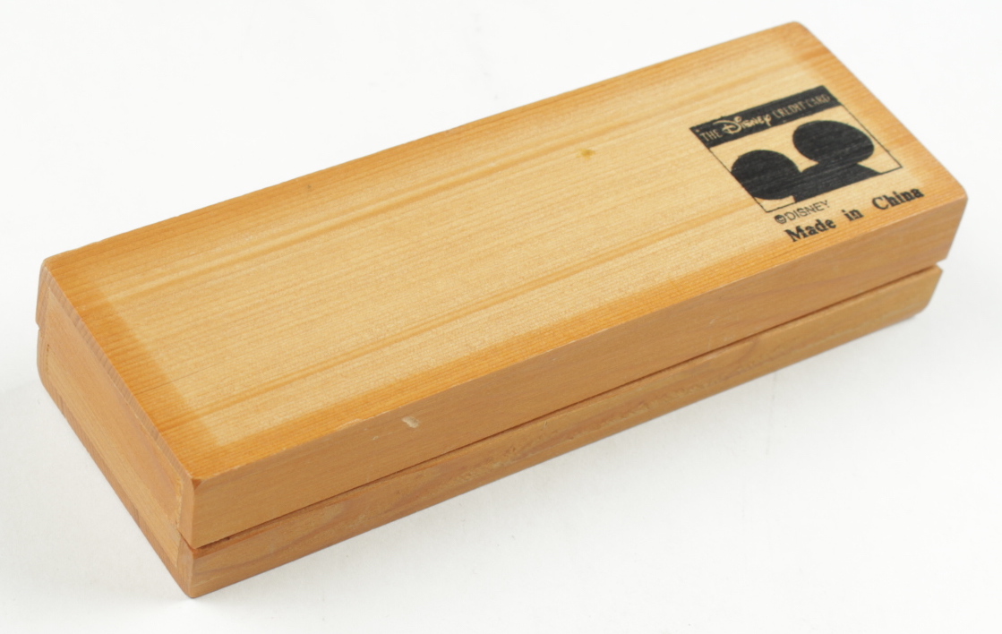 Set of (6) Vintage Walt Disney Donald Duck Pin Collection In Wood Case at PristineAuction.com Set of (6) Vintage Walt Disney Donald Duck Pin Collection In Wood Case at PristineAuction.com