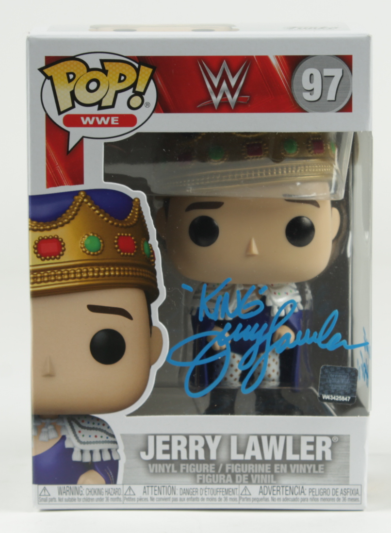 Jerry Lawler Signed WWE #97 Funko Pop Vinyl Figure Inscribed "WWE HOF 07" & "King" (JSA) at PristineAuction.com Jerry Lawler Signed WWE #97 Funko Pop Vinyl Figure Inscribed "WWE HOF 07" & "King" (JSA) at PristineAuction.com