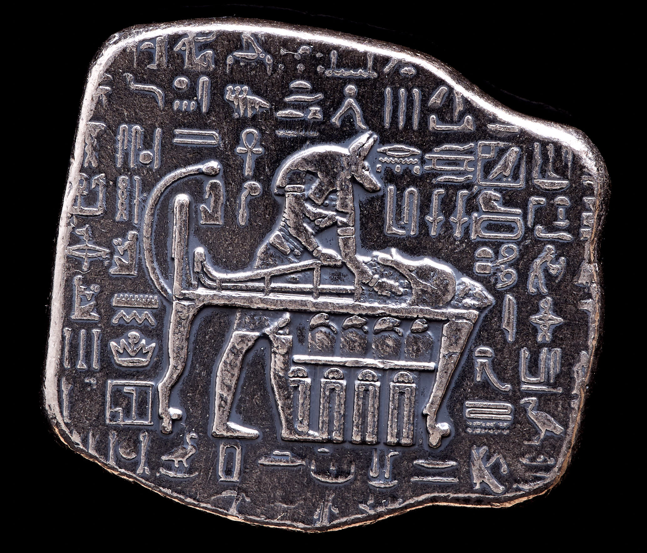 Egyptian Relic 1 oz .999 Fine Silver Monarch Hand Struck Bullion Bar with Antique Finish at PristineAuction.com Egyptian Relic 1 oz .999 Fine Silver Monarch Hand Struck Bullion Bar with Antique Finish at PristineAuction.com