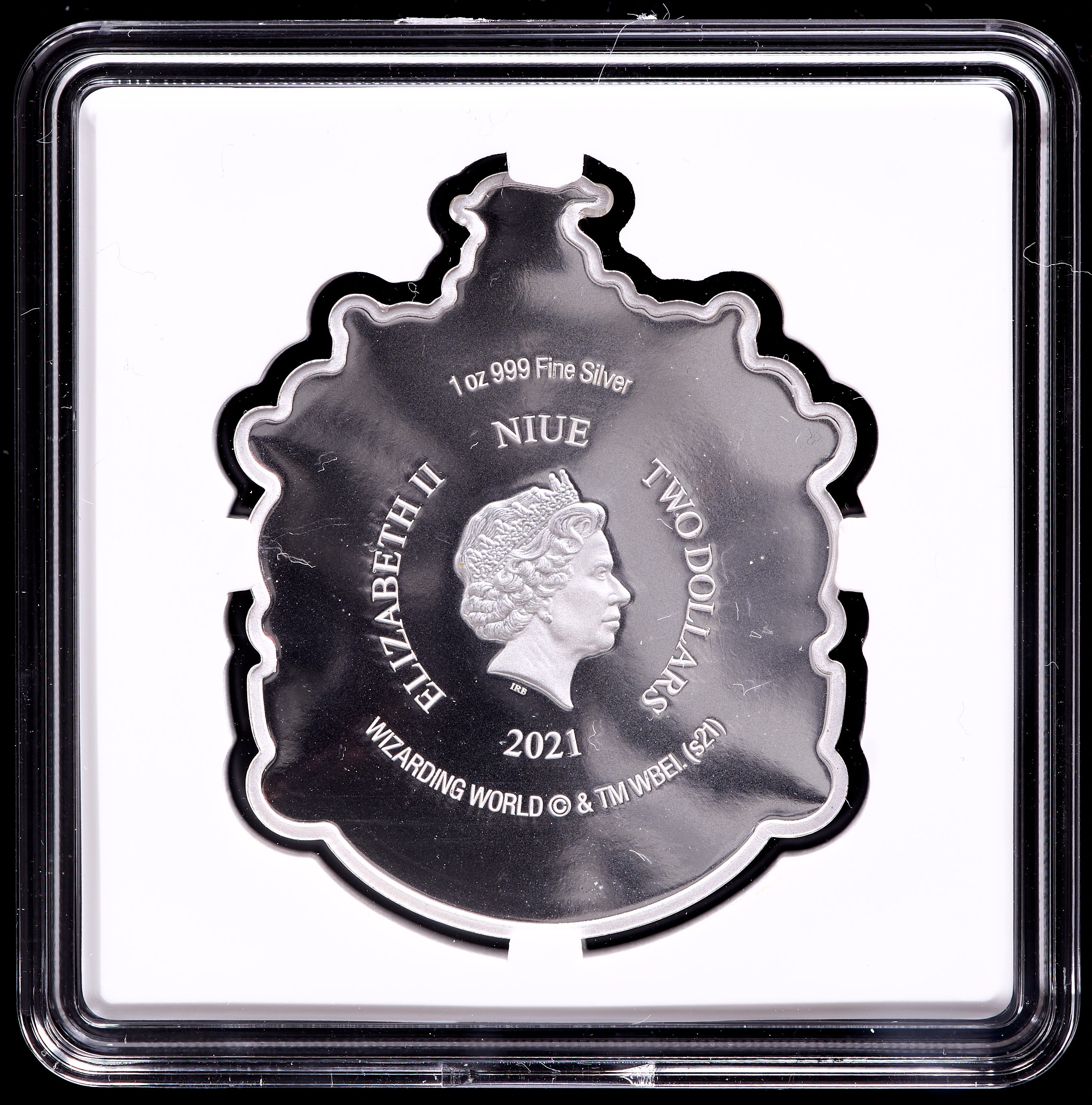 2021 Niue Silver Harry Potter Hogwarts House Banner - Hufflepuff Crest 1 oz .999 Fine Silver $2 Coin with Original Packaging at PristineAuction.com 2021 Niue Silver Harry Potter Hogwarts House Banner - Hufflepuff Crest 1 oz .999 Fine Silver $2 Coin with Original Packaging at PristineAuction.com