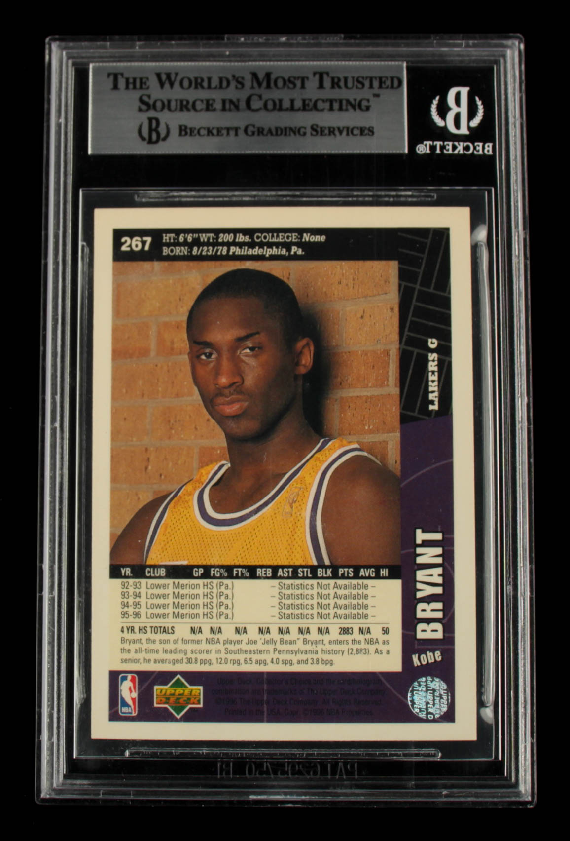 Kobe Bryant 1996-97 Collector's Choice #267 RC (BGS 8.5) at PristineAuction.com Kobe Bryant 1996-97 Collector's Choice #267 RC (BGS 8.5) at PristineAuction.com