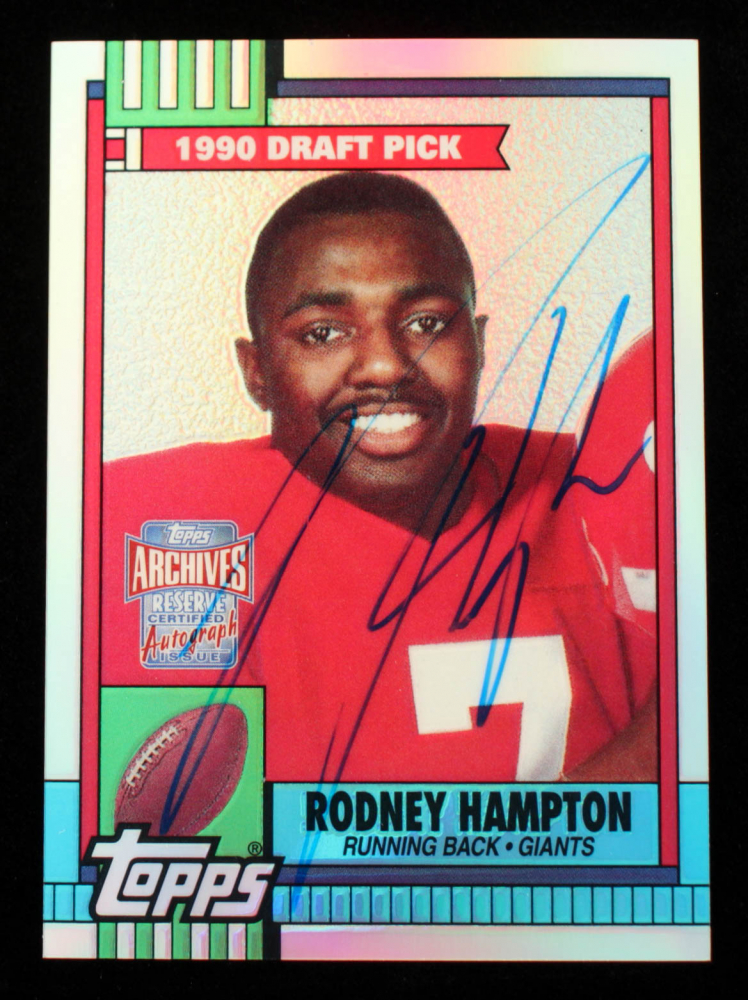 Rodney Hampton 2001 Topps Archives Reserve Rookie Reprint Autographs #ARARH