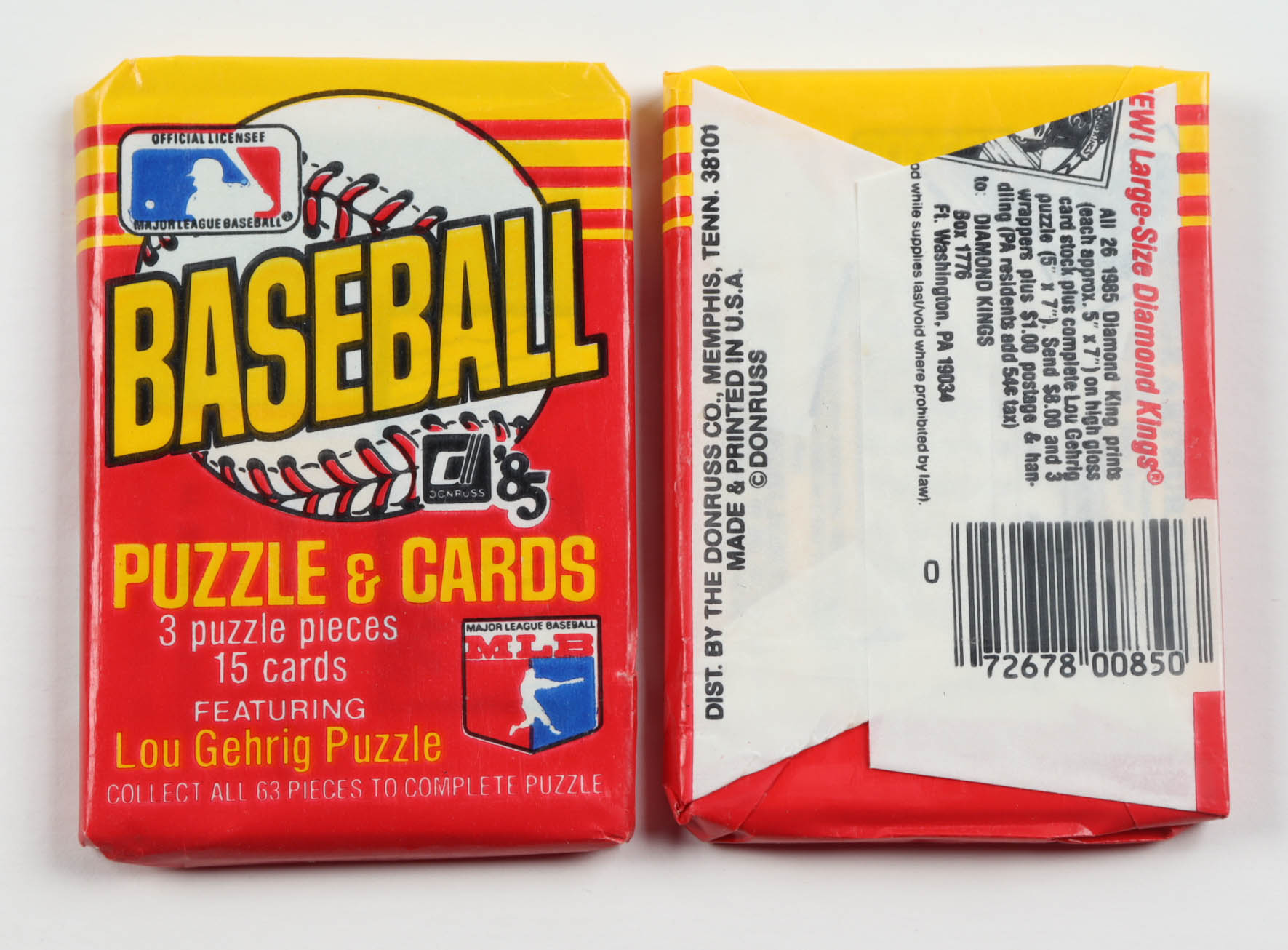 1985 Donruss Baseball Wax Box with (36) Packs at PristineAuction.com 1985 Donruss Baseball Wax Box with (36) Packs at PristineAuction.com