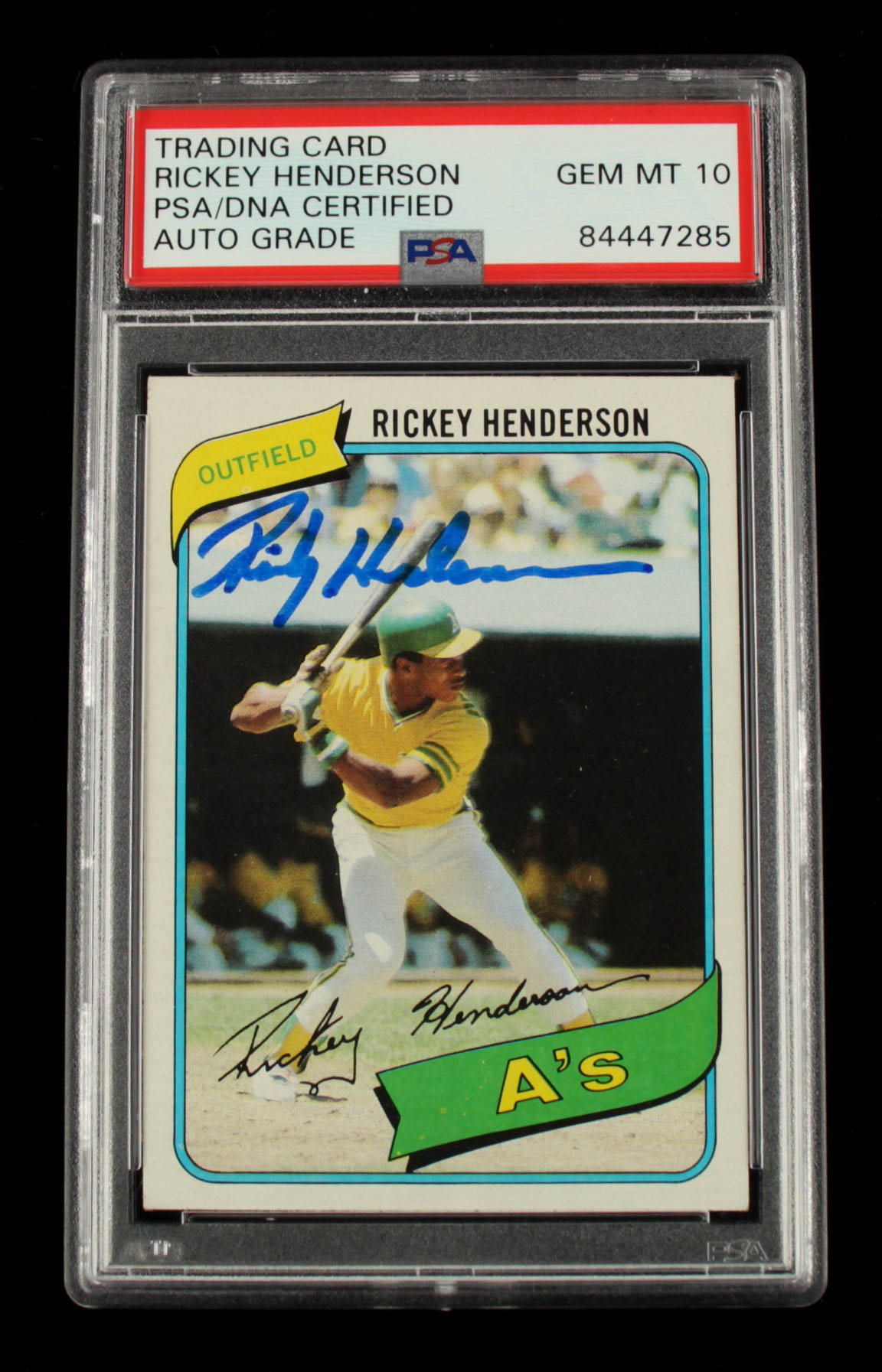 Rickey Henderson Signed 1980 Topps #482 RC (PSA Encapsulated) at PristineAuction.com Rickey Henderson Signed 1980 Topps #482 RC (PSA Encapsulated) at PristineAuction.com