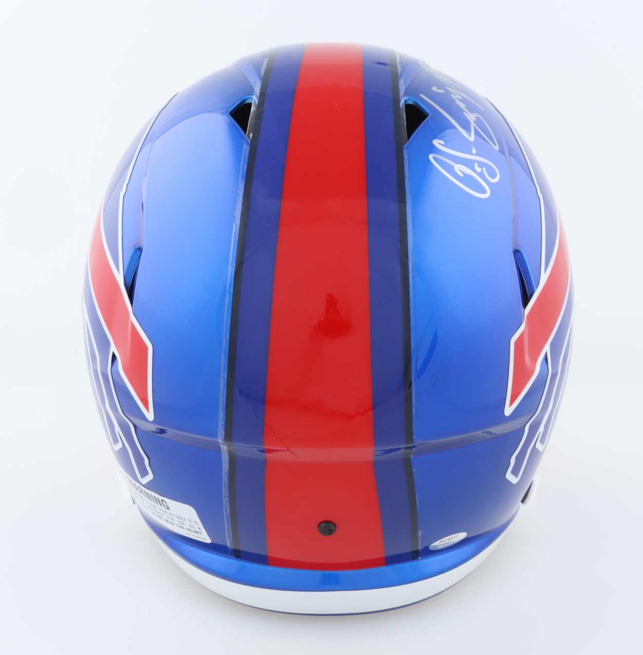 O. J. Simpson Signed Bills Full-Size Flash Alternate Speed Helmet (Schwartz) at PristineAuction.com O. J. Simpson Signed Bills Full-Size Flash Alternate Speed Helmet (Schwartz) at PristineAuction.com