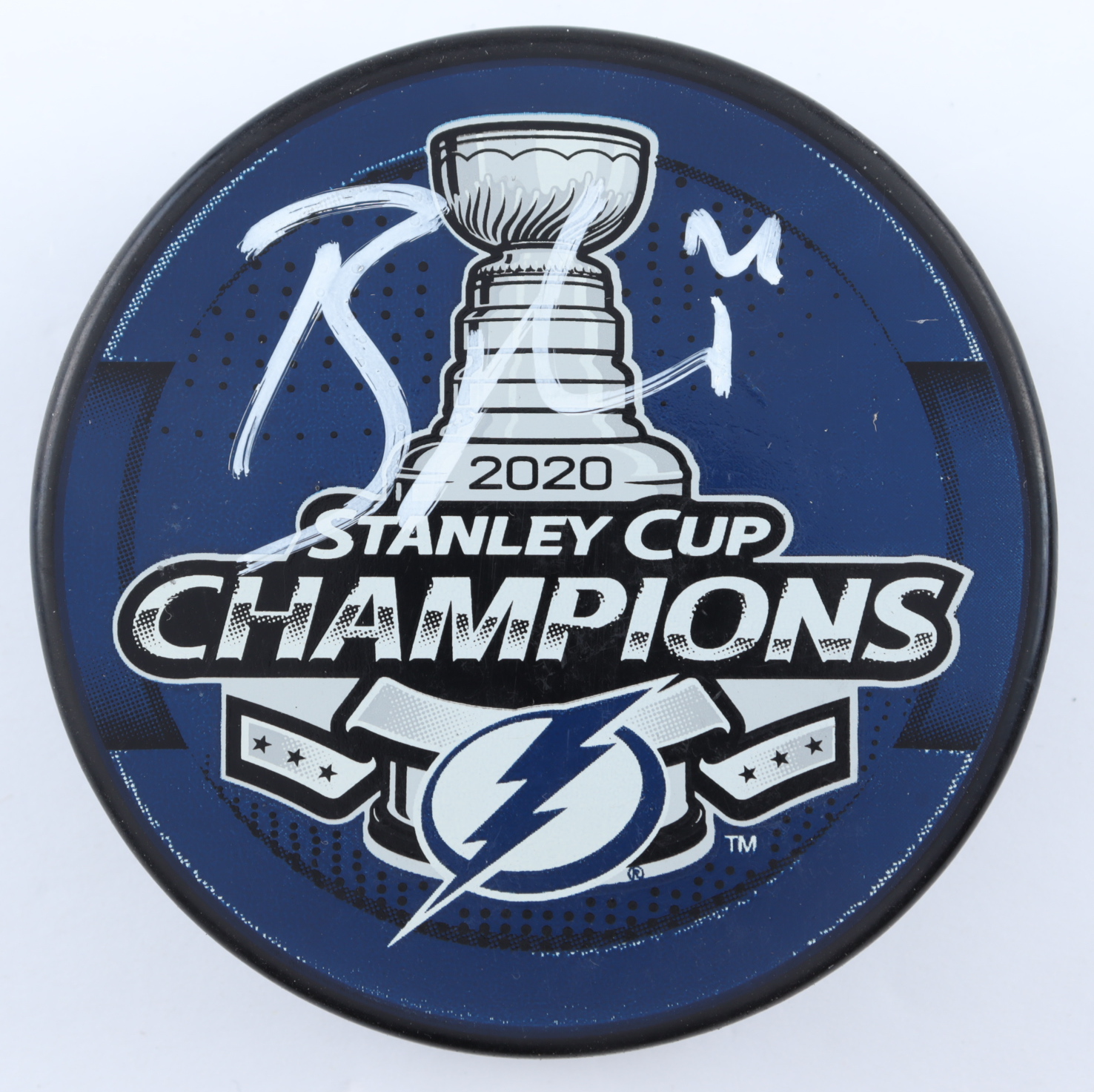 Brayden Point Signed 2020 Lightning Stanley Cup Champions Logo Hockey Puck (Fanatics Hologram) at PristineAuction.com Brayden Point Signed 2020 Lightning Stanley Cup Champions Logo Hockey Puck (Fanatics Hologram) at PristineAuction.com