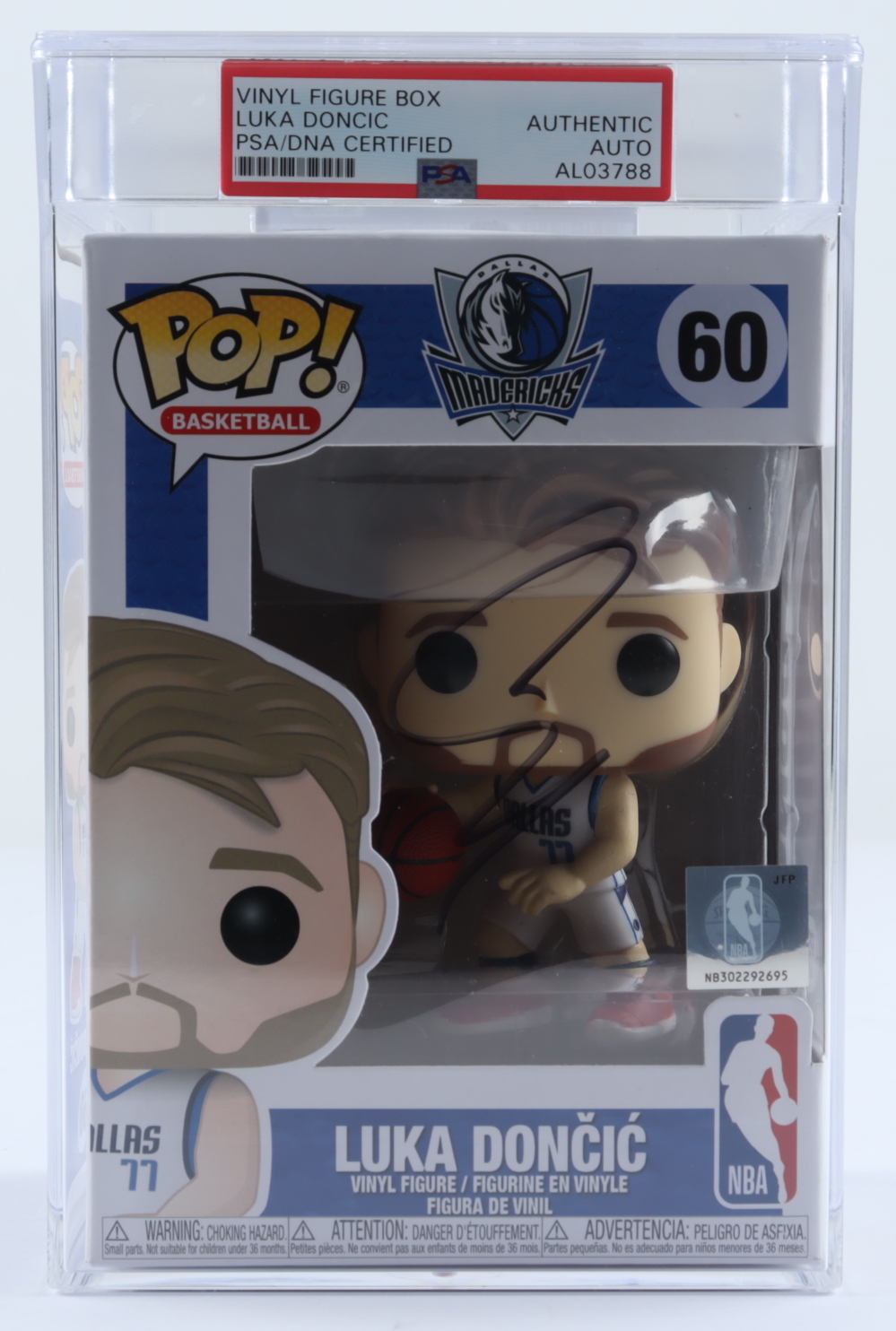 Luka Doncic Signed Mavericks #60 Basketball Funko Pop! Vinyl
