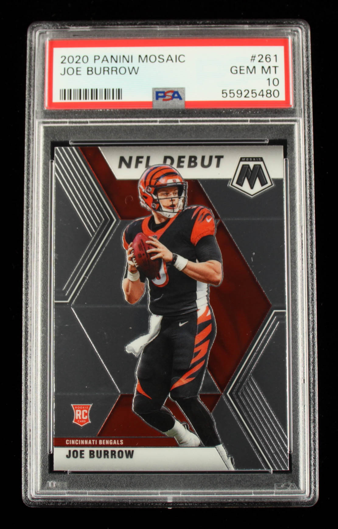 Joe Burrow 2020 Panini Mosaic #261 DEB (PSA 10) at PristineAuction.com Joe Burrow 2020 Panini Mosaic #261 DEB (PSA 10) at PristineAuction.com