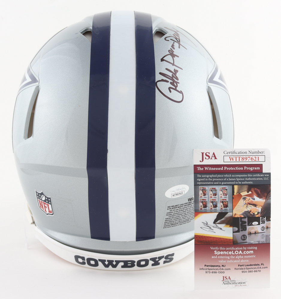 Terrell Owens Signed Cowboys Full-Size Authentic On-Field Speed Helmet Inscribed "Getcha Popcorn Ready" (JSA COA) at PristineAuction.com Terrell Owens Signed Cowboys Full-Size Authentic On-Field Speed Helmet Inscribed "Getcha Popcorn Ready" (JSA COA) at PristineAuction.com