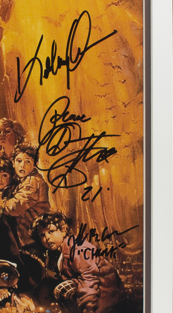 Corey Feldman, Ke Huy Quan & Jeff Cohen Signed "The Goonies" 16x23 Custom Framed Photo Inscribed "Peace" (JSA & PSA) at PristineAuction.com Corey Feldman, Ke Huy Quan & Jeff Cohen Signed "The Goonies" 16x23 Custom Framed Photo Inscribed "Peace" (JSA & PSA) at PristineAuction.com
