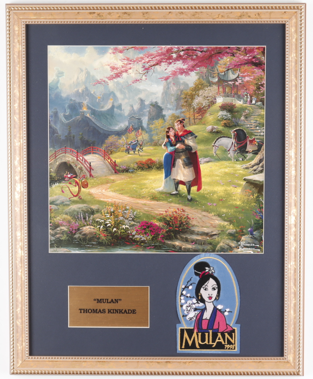 Thomas Kinkade "Mulan" 16x20 Custom Framed Print Display With Patch at PristineAuction.com Thomas Kinkade "Mulan" 16x20 Custom Framed Print Display With Patch at PristineAuction.com