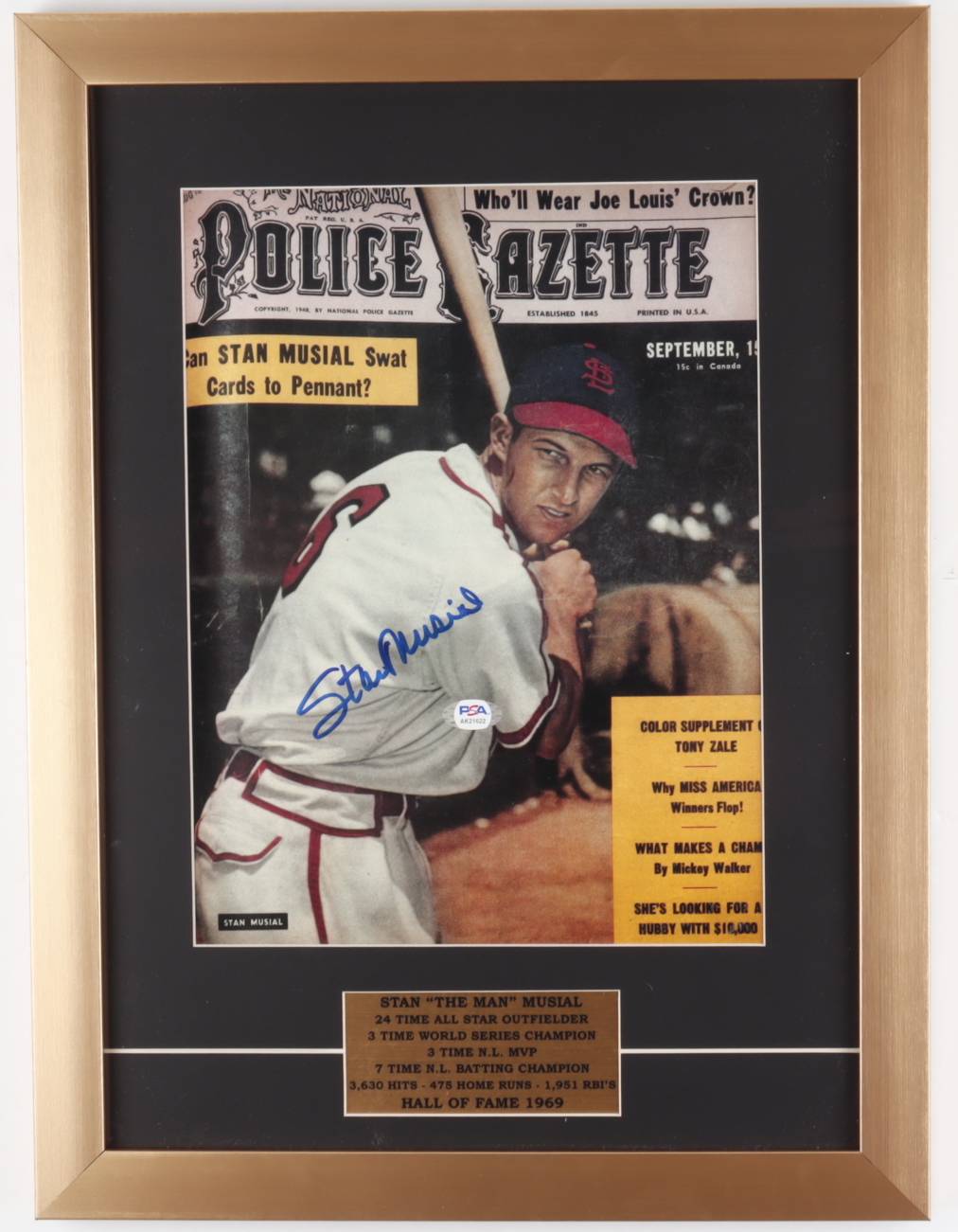 Stan "The Man" Musial Signed Cardinals 15x20 Custom Framed Photo Display (PSA COA) at PristineAuction.com Stan "The Man" Musial Signed Cardinals 15x20 Custom Framed Photo Display (PSA COA) at PristineAuction.com