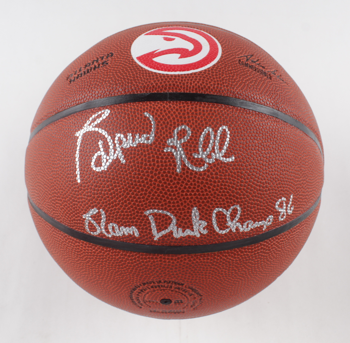 Spud Webb Signed Hawks Logo NBA Game Ball Series Basketball Inscribed "Slam Dunk Champ 86" (Schwartz Sports) at PristineAuction.com Spud Webb Signed Hawks Logo NBA Game Ball Series Basketball Inscribed "Slam Dunk Champ 86" (Schwartz Sports) at PristineAuction.com