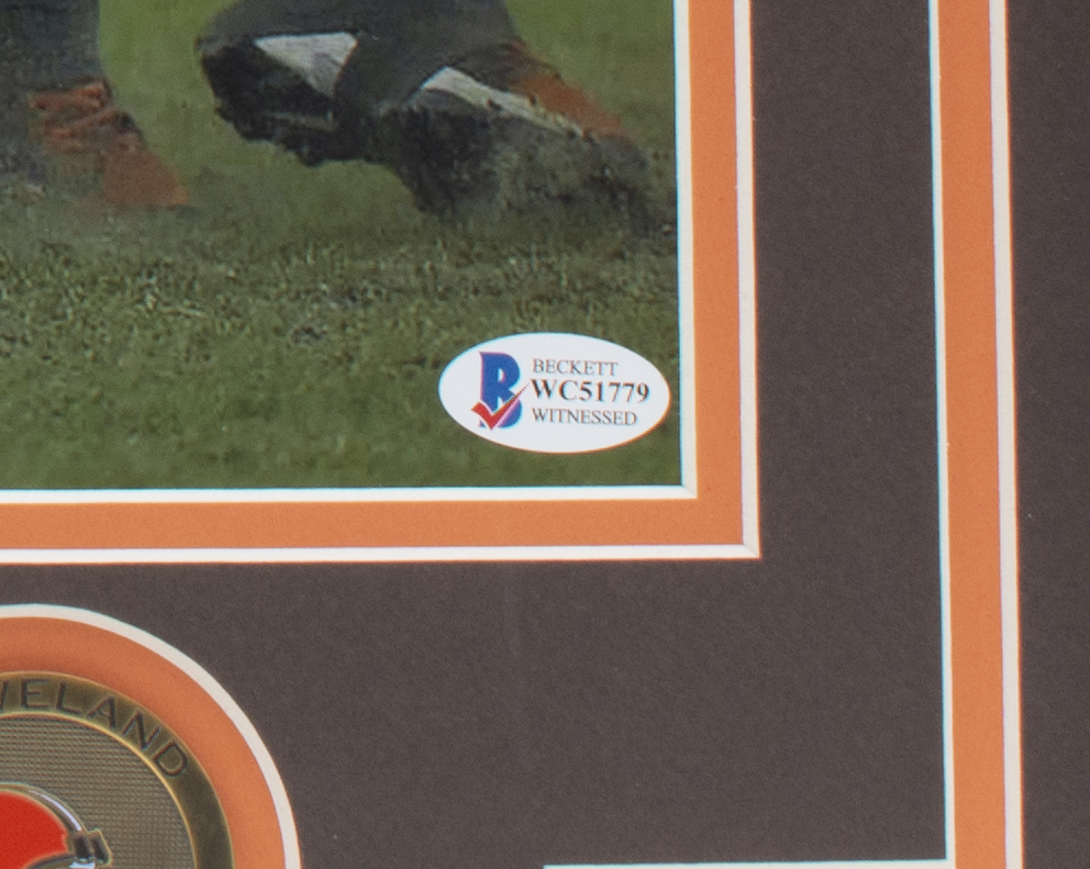 Baker Mayfield Signed Browns Custom Framed Photo Display (Beckett) at PristineAuction.com Baker Mayfield Signed Browns Custom Framed Photo Display (Beckett) at PristineAuction.com