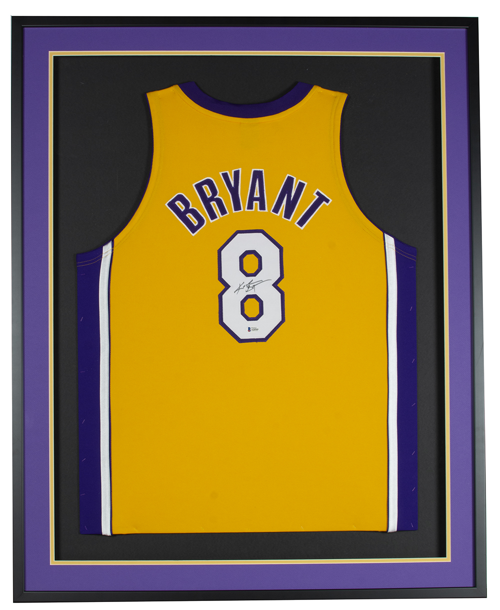 Kobe Bryant Signed Custom Framed Jersey Display (Beckett) at PristineAuction.com Kobe Bryant Signed Custom Framed Jersey Display (Beckett) at PristineAuction.com