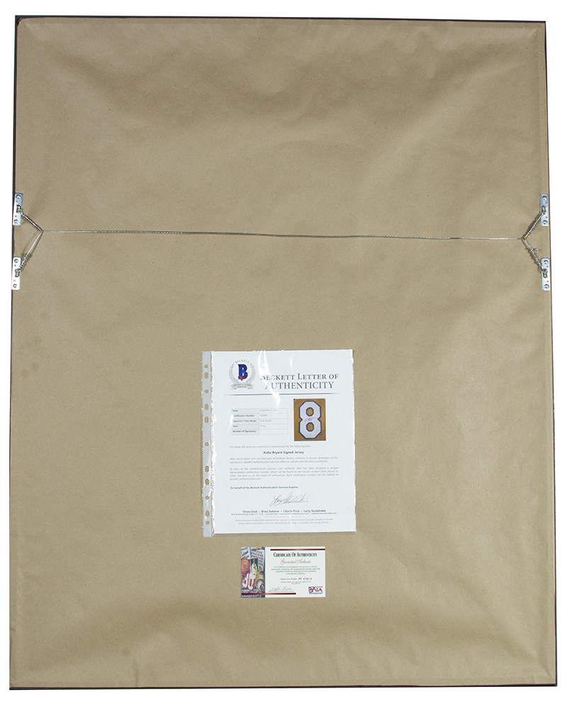 Kobe Bryant Signed Custom Framed Jersey Display (Beckett) at PristineAuction.com Kobe Bryant Signed Custom Framed Jersey Display (Beckett) at PristineAuction.com