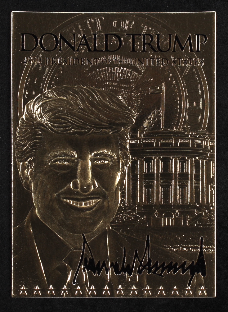 Donald Trump 2017 Merrick Mint 23kt Gold Card - Black at PristineAuction.com Donald Trump 2017 Merrick Mint 23kt Gold Card - Black at PristineAuction.com