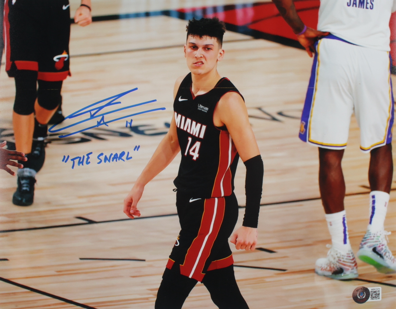 Tyler Herro Signed Heat 11x14 photo Inscribed "The Snarl" (Beckett Hologram) at PristineAuction.com Tyler Herro Signed Heat 11x14 photo Inscribed "The Snarl" (Beckett Hologram) at PristineAuction.com
