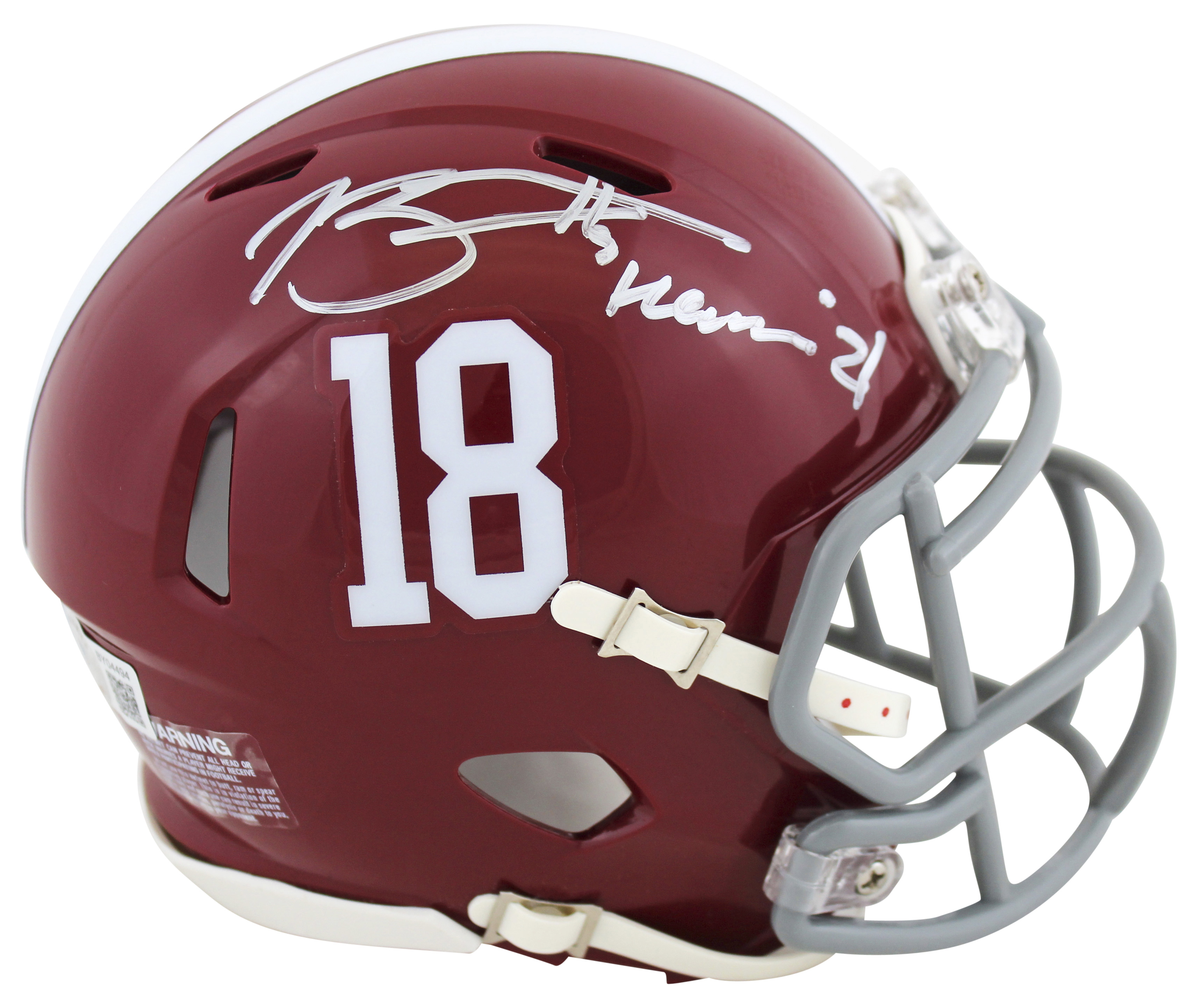 Bryce Young Signed Alabama Crimson Tide Speed Mini Helmet Inscribed "Heisman 21" (Beckett) at PristineAuction.com Bryce Young Signed Alabama Crimson Tide Speed Mini Helmet Inscribed "Heisman 21" (Beckett) at PristineAuction.com