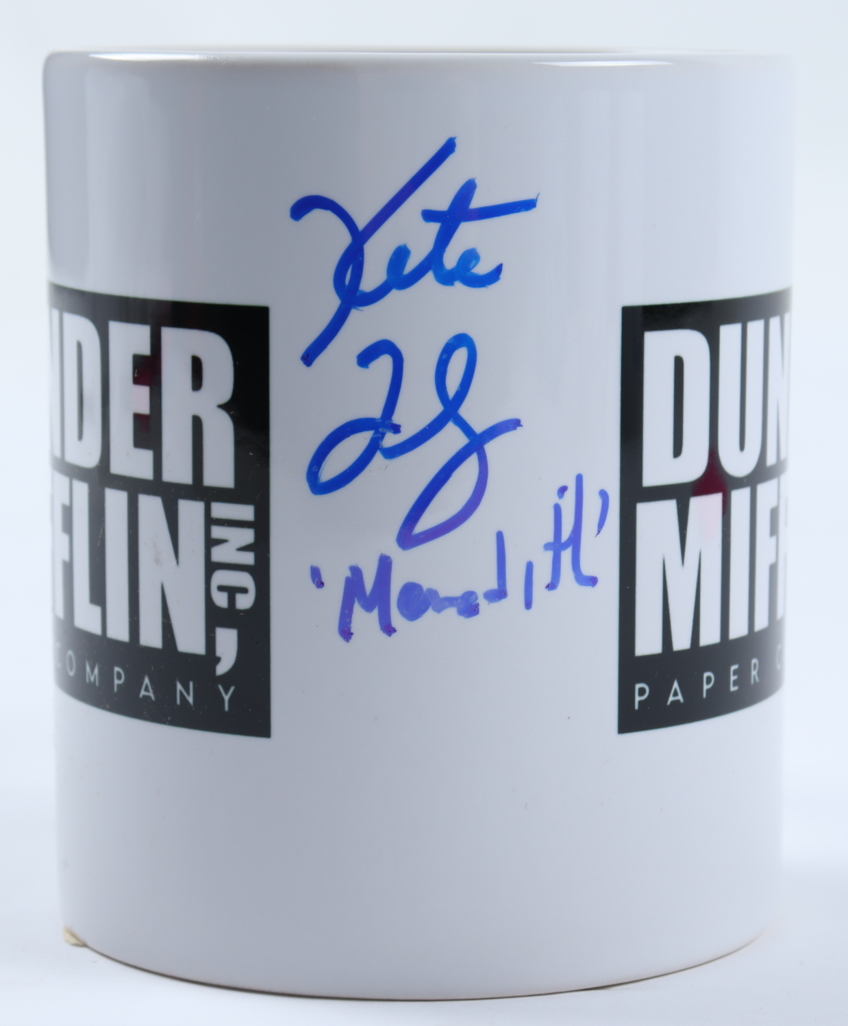 Kate Flannery Signed "The Office" Prop Mug Inscribed "Meredith" (PSA Hologram) at PristineAuction.com Kate Flannery Signed "The Office" Prop Mug Inscribed "Meredith" (PSA Hologram) at PristineAuction.com