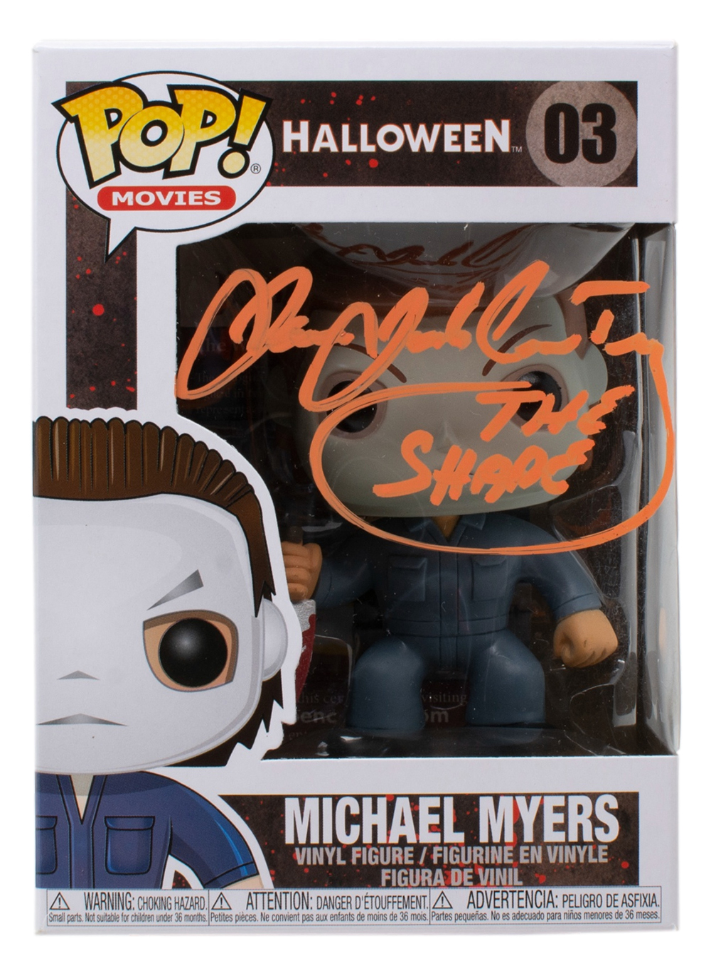 James Jude Courtney Signed "Halloween" #03 Michael Myers Funko Pop! Vinyl Figure Inscribed "The Shape" (JSA COA) at PristineAuction.com James Jude Courtney Signed "Halloween" #03 Michael Myers Funko Pop! Vinyl Figure Inscribed "The Shape" (JSA COA) at PristineAuction.com