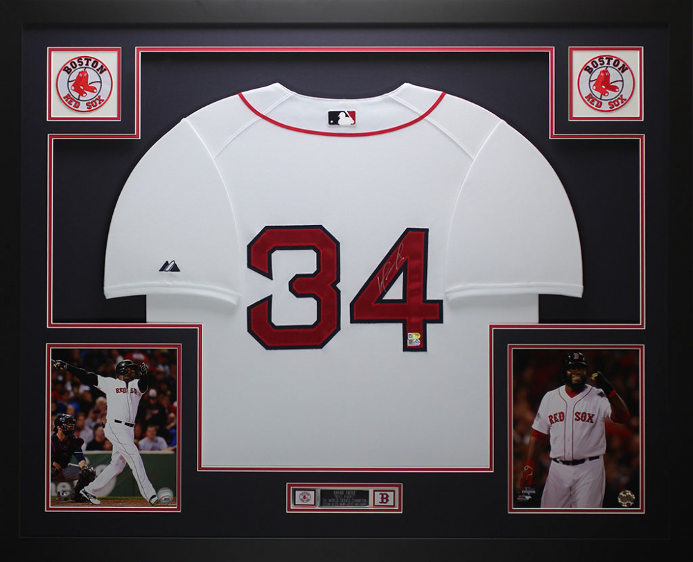 David Ortiz Signed Red Sox 35x43 Custom Framed Jersey Display (Fanatics & MLB) at PristineAuction.com David Ortiz Signed Red Sox 35x43 Custom Framed Jersey Display (Fanatics & MLB) at PristineAuction.com