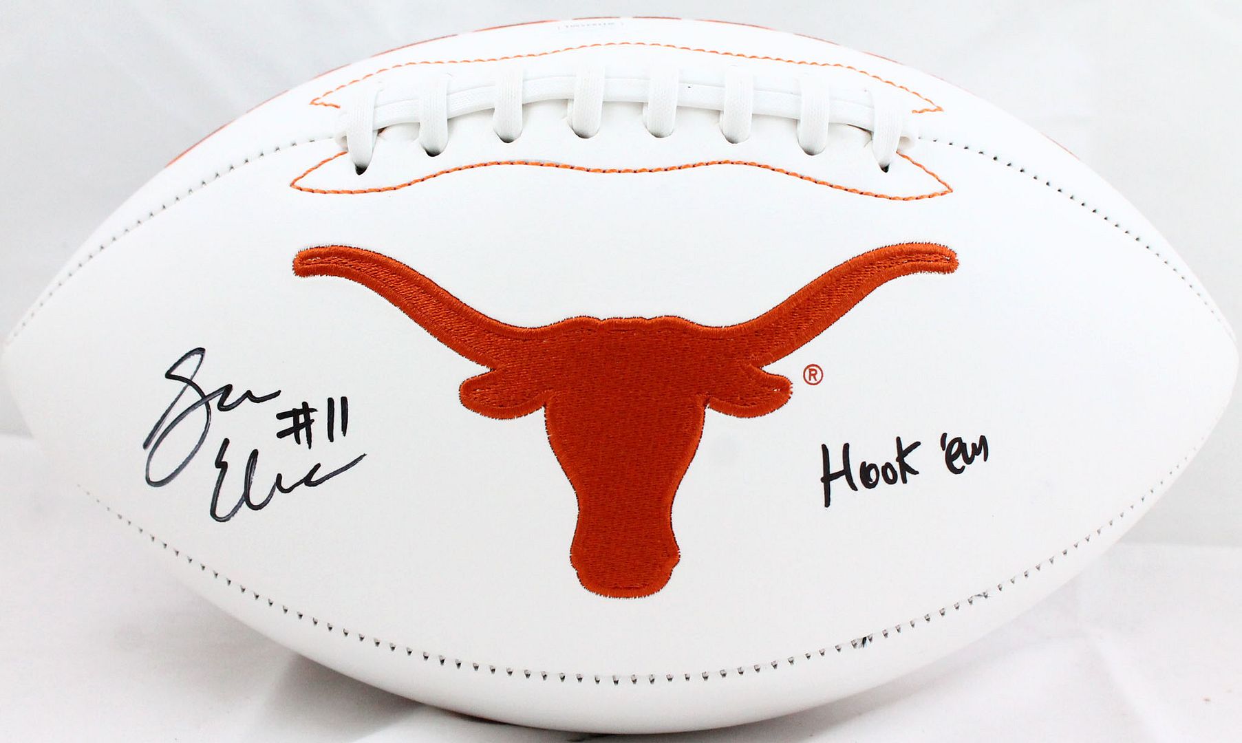 Sam Ehlinger Signed Texas Longhorns Logo Football Inscribed "Hook Em!" (JSA) at PristineAuction.com Sam Ehlinger Signed Texas Longhorns Logo Football Inscribed "Hook Em!" (JSA) at PristineAuction.com