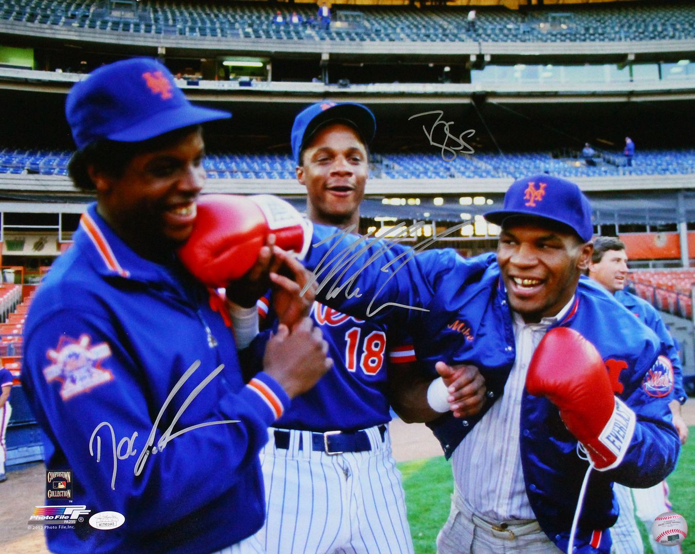 Dwight "Doc" Gooden, Darryl Strawberry & Mike Tyson Signed Mets 16x20 Photo (JSA) at PristineAuction.com Dwight "Doc" Gooden, Darryl Strawberry & Mike Tyson Signed Mets 16x20 Photo (JSA) at PristineAuction.com