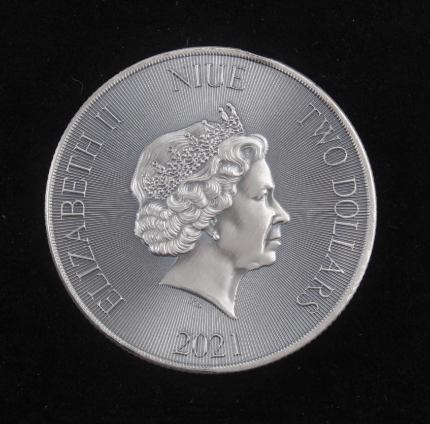 2021 $2 Two Dollars Nieu Robin Hood 1 oz Silver Coin at PristineAuction.com 2021 $2 Two Dollars Nieu Robin Hood 1 oz Silver Coin at PristineAuction.com