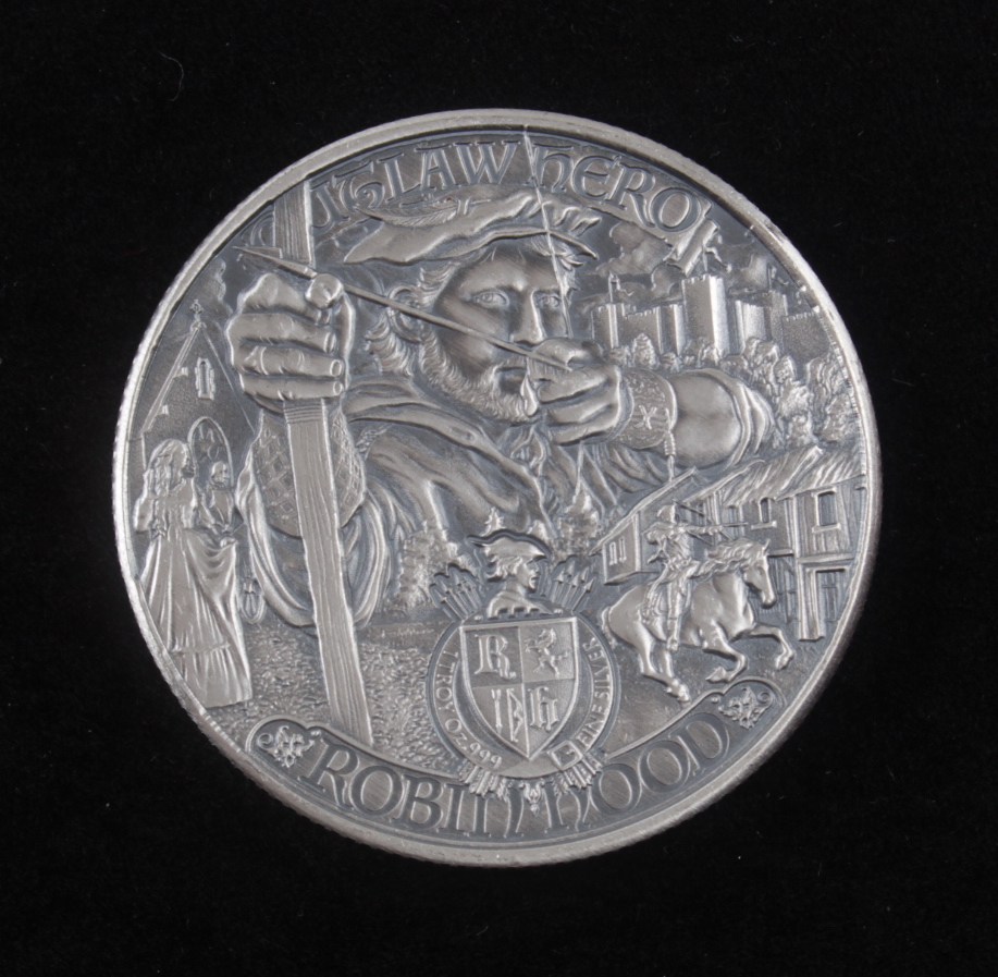 2021 $2 Two Dollars Nieu Robin Hood 1 oz Silver Coin at PristineAuction.com 2021 $2 Two Dollars Nieu Robin Hood 1 oz Silver Coin at PristineAuction.com