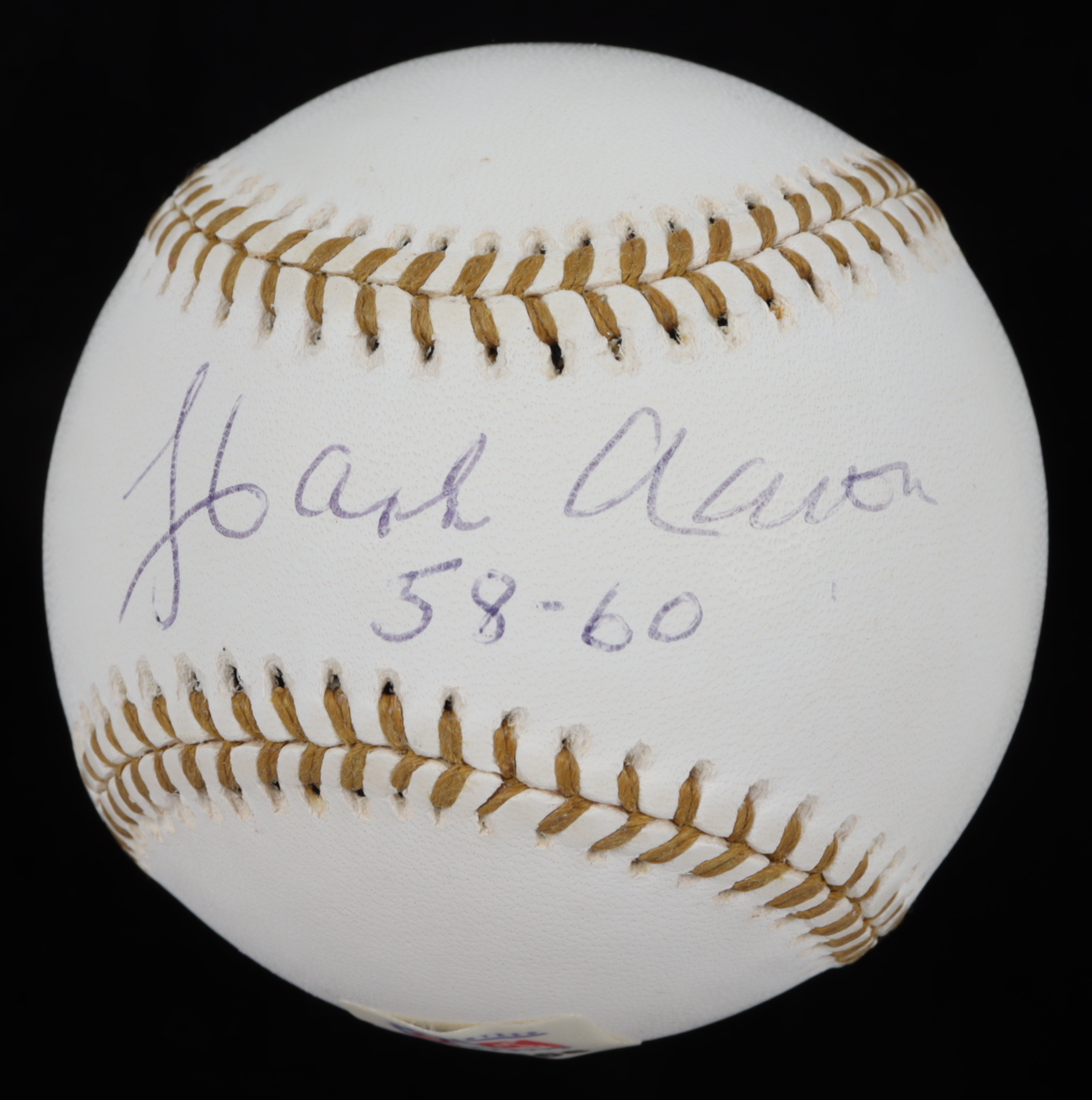 Hank Aaron Signed Gold Glove Award Baseball Inscribed "58 - 60" (PSA Hologram) at PristineAuction.com Hank Aaron Signed Gold Glove Award Baseball Inscribed "58 - 60" (PSA Hologram) at PristineAuction.com