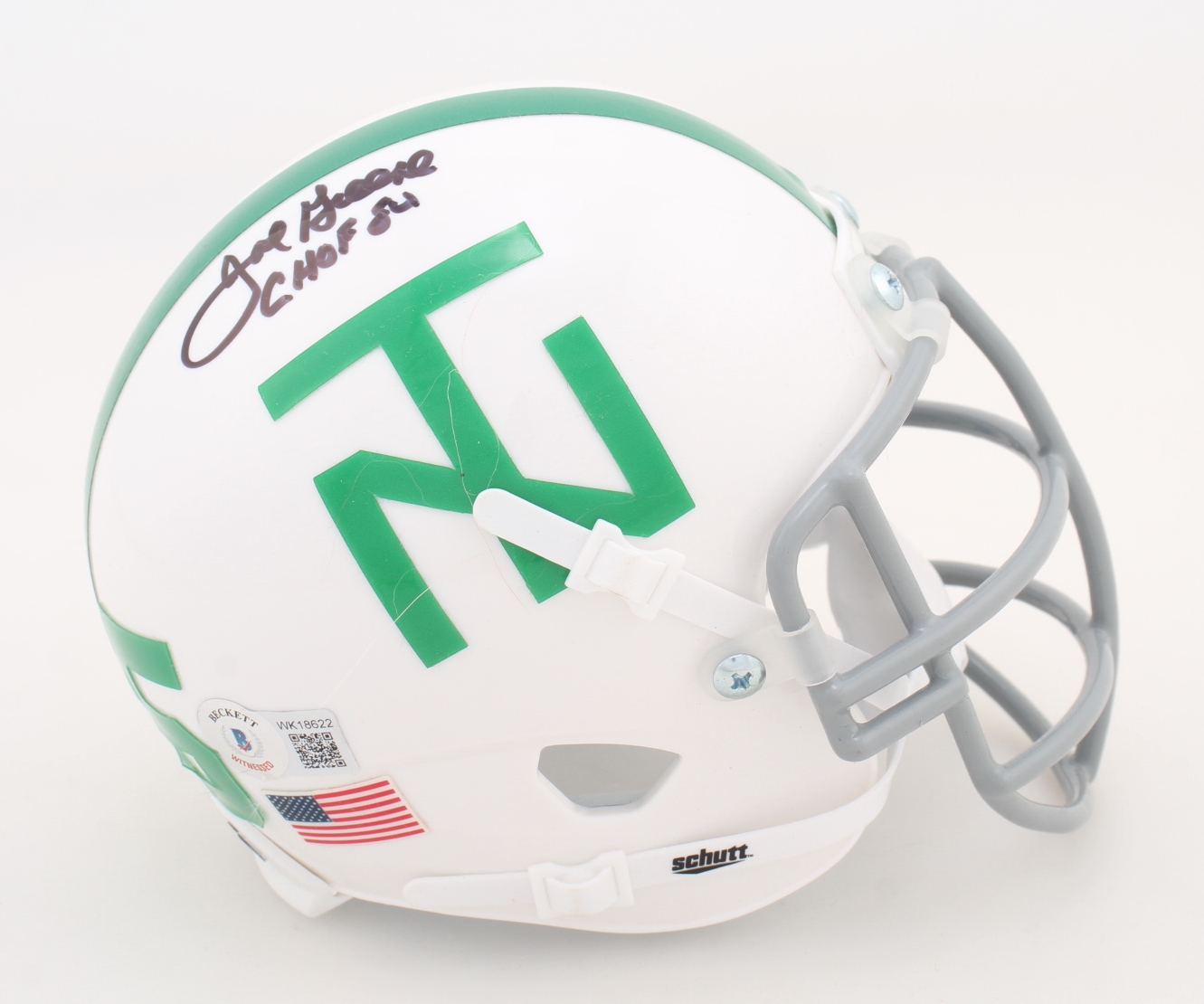 Joe Greene Signed North Texas Mean Greens Mini Helmet Inscribed "CHOF 84" (Beckett Hologram) at PristineAuction.com Joe Greene Signed North Texas Mean Greens Mini Helmet Inscribed "CHOF 84" (Beckett Hologram) at PristineAuction.com
