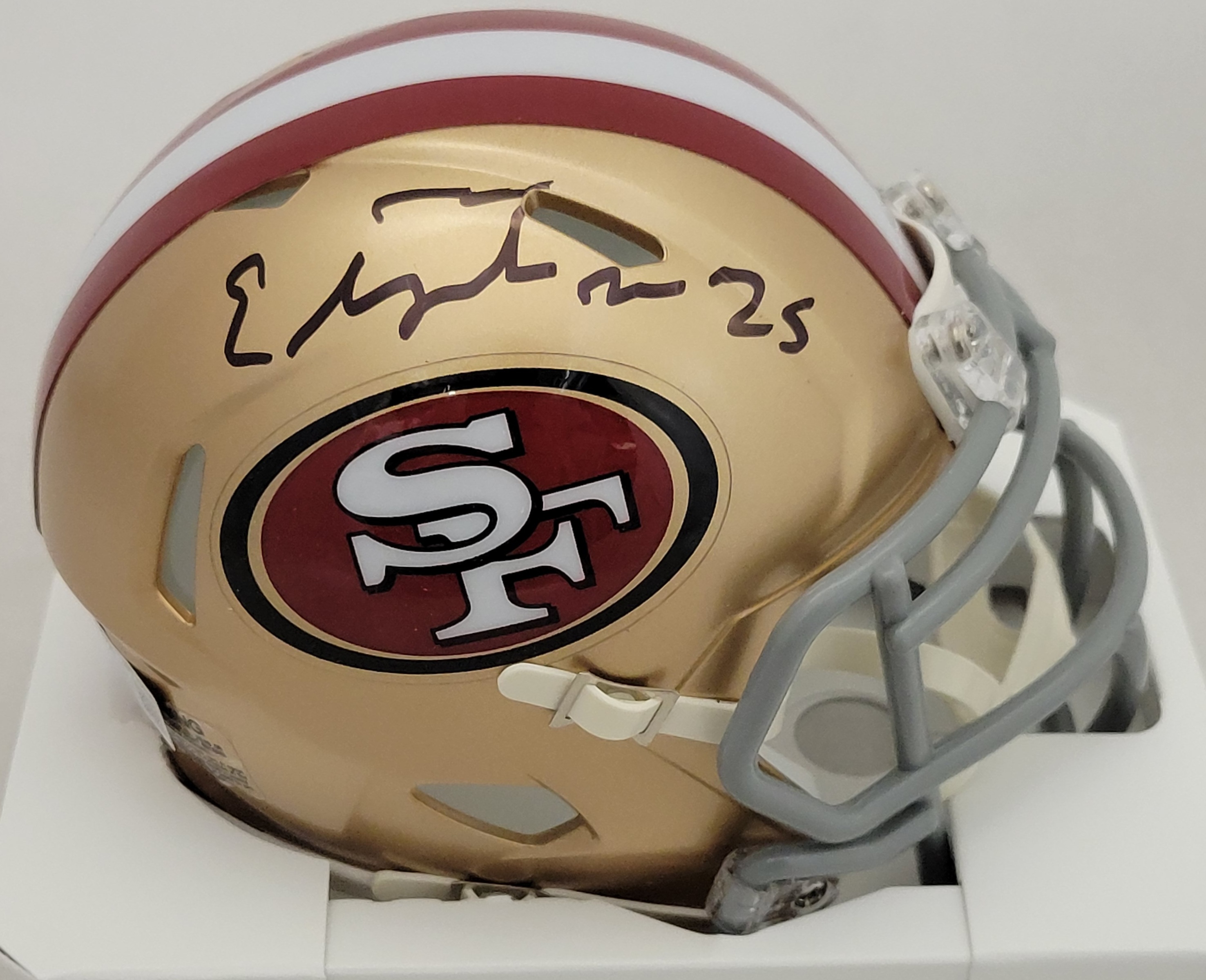 Elijah Mitchell Signed 49ers Speed Mini Helmet (Beckett) at PristineAuction.com Elijah Mitchell Signed 49ers Speed Mini Helmet (Beckett) at PristineAuction.com