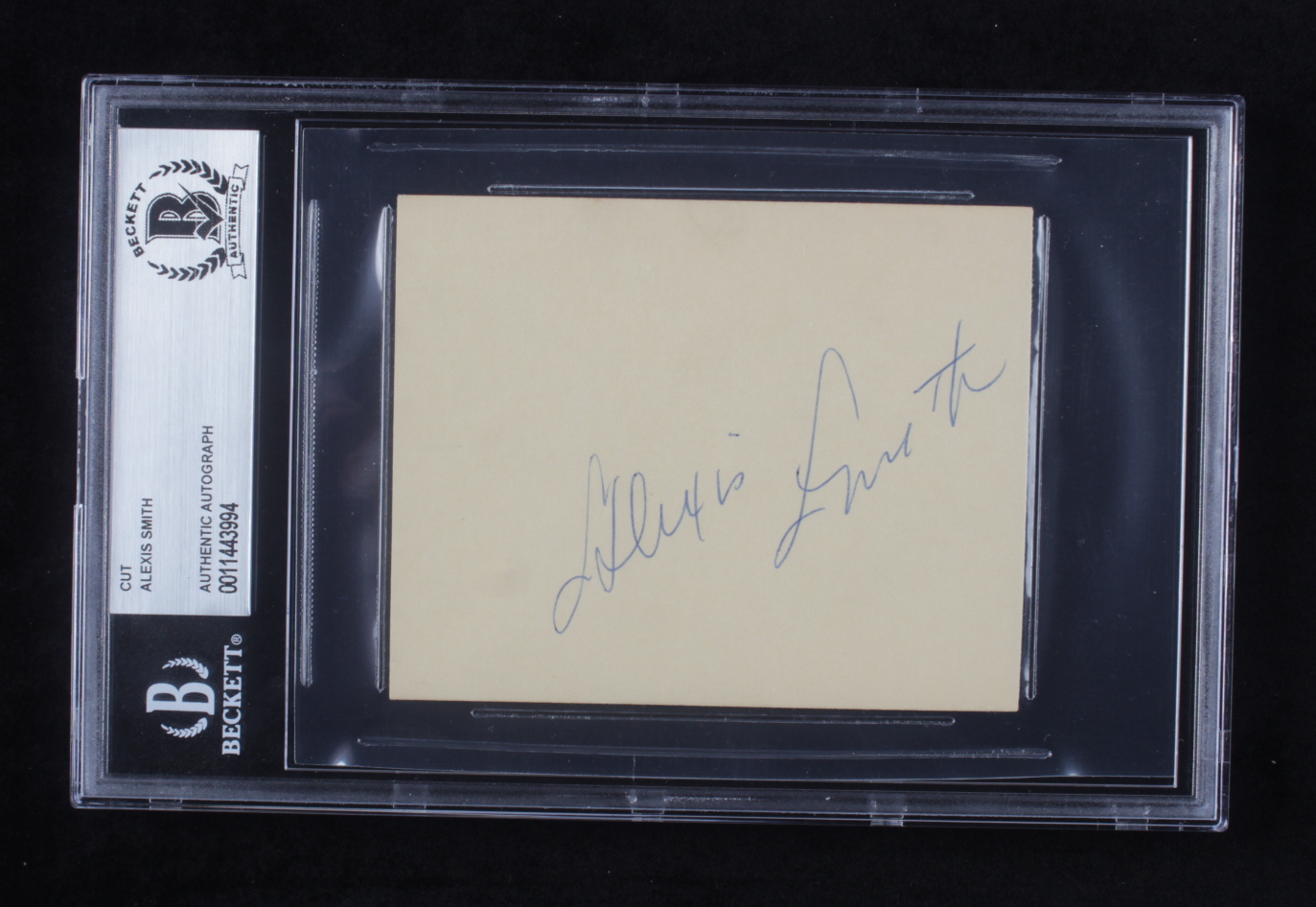Alexis Smith Signed 3x4 Cut (BGS Encapsulated) at PristineAuction.com Alexis Smith Signed 3x4 Cut (BGS Encapsulated) at PristineAuction.com