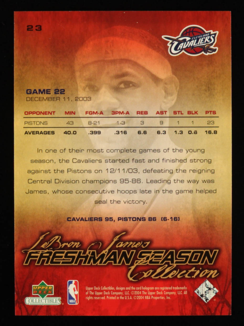 LeBron James 2004 Upper Deck LeBron James Freshman Season #23 at PristineAuction.com LeBron James 2004 Upper Deck LeBron James Freshman Season #23 at PristineAuction.com