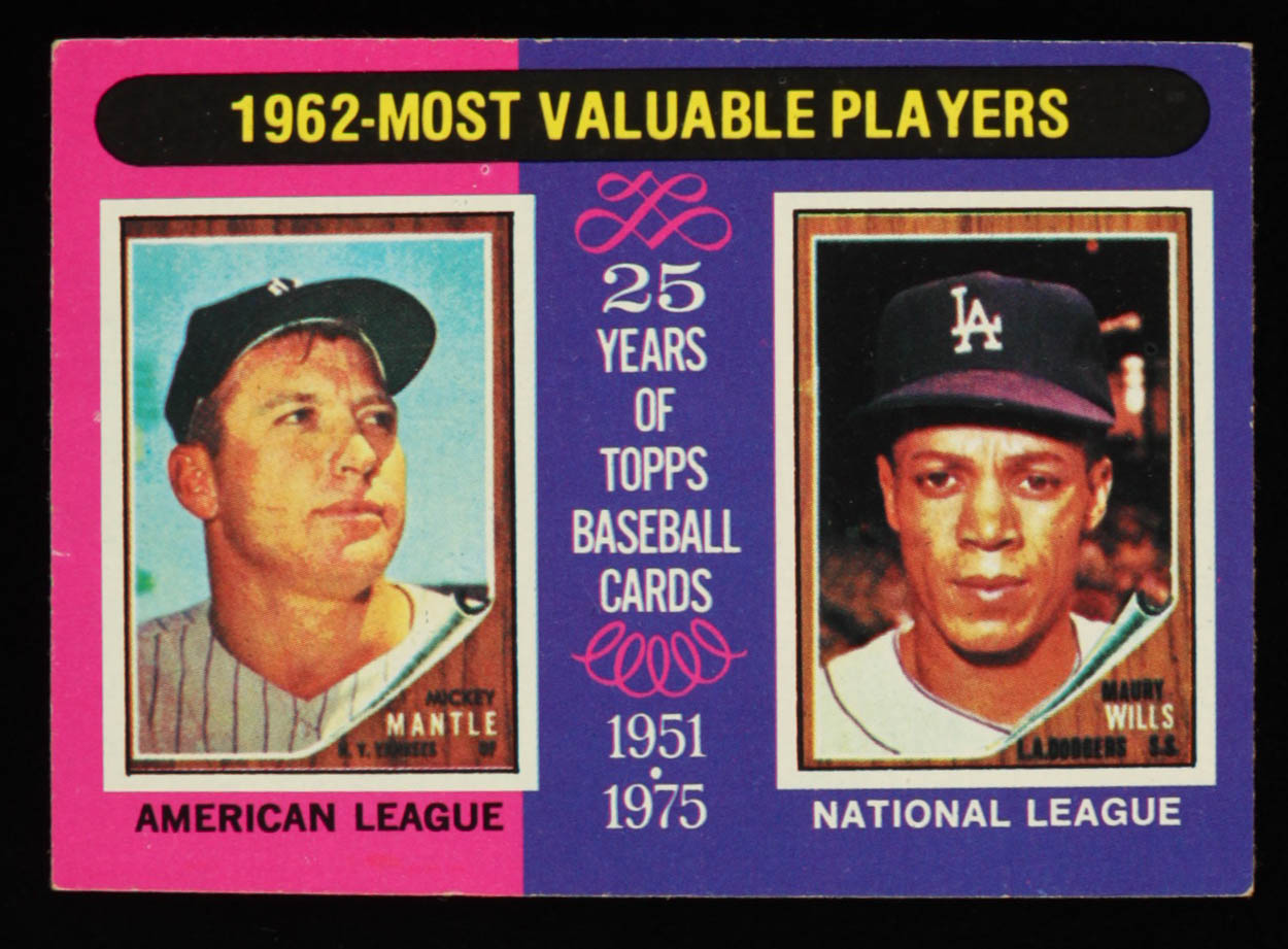 Mickey Mantle / Maury Wills 1975 Topps #200 at PristineAuction.com Mickey Mantle / Maury Wills 1975 Topps #200 at PristineAuction.com