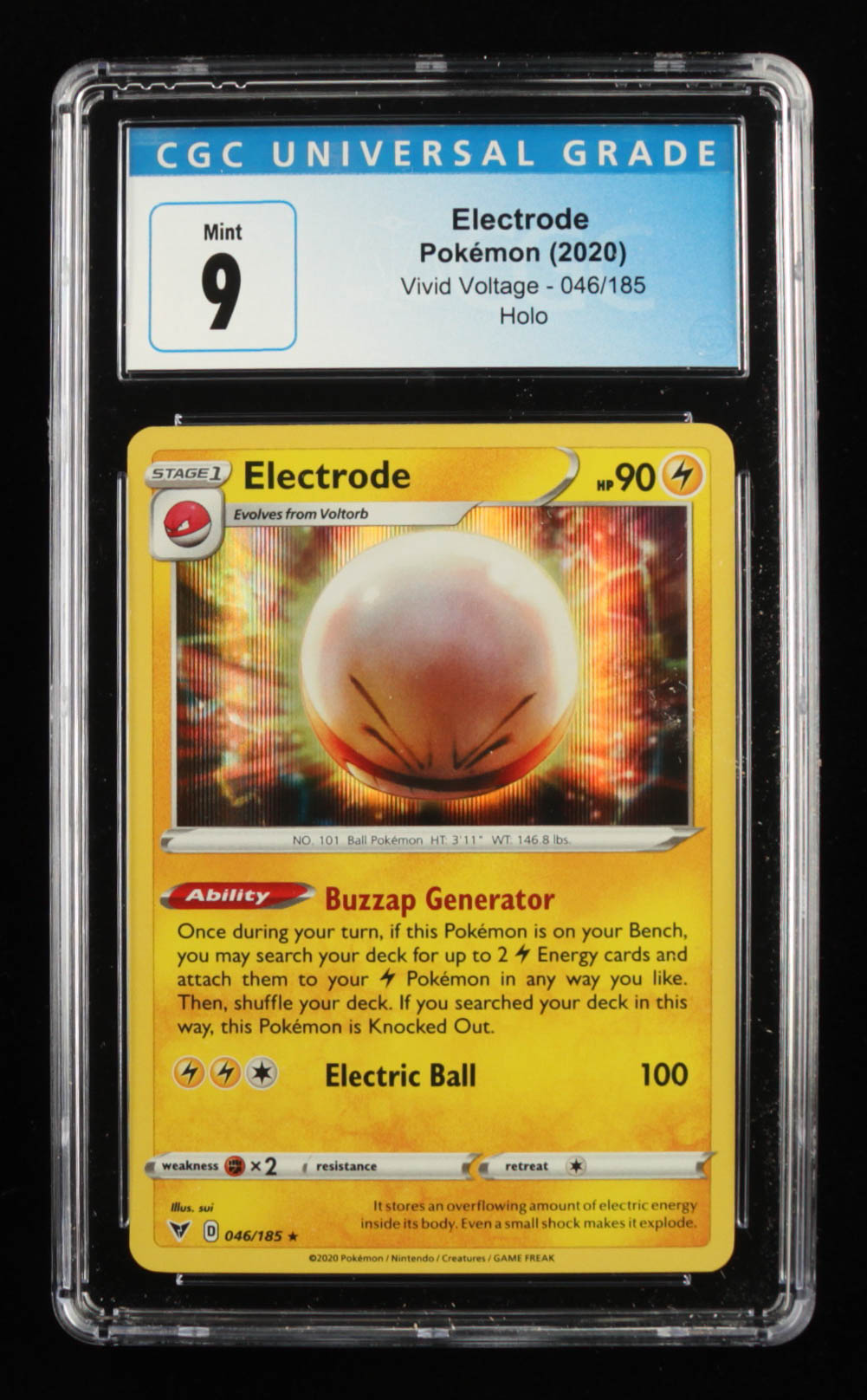 Electrode 2020 Pokemon Vivid Voltage Holo #46 (CGC 9) at PristineAuction.com Electrode 2020 Pokemon Vivid Voltage Holo #46 (CGC 9) at PristineAuction.com