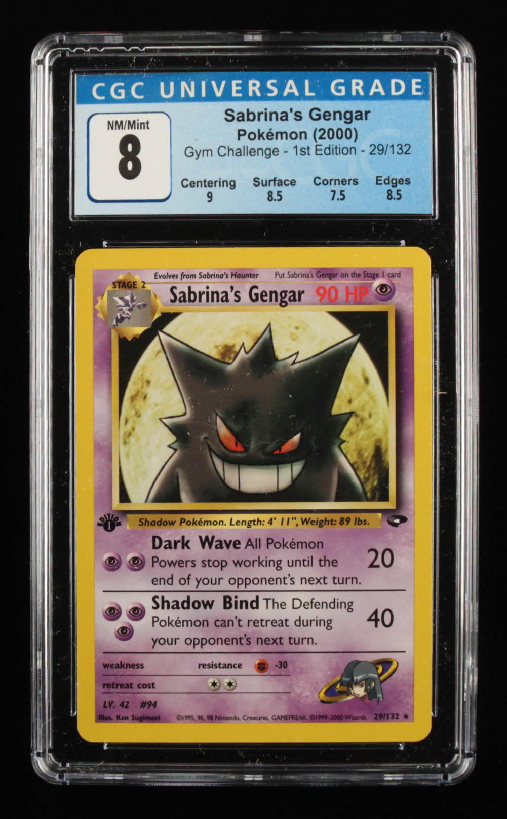 Sabrina's Gengar 2000 Pokemon Gym Challenge 1st Edition #29 (CGC 8) at PristineAuction.com Sabrina's Gengar 2000 Pokemon Gym Challenge 1st Edition #29 (CGC 8) at PristineAuction.com