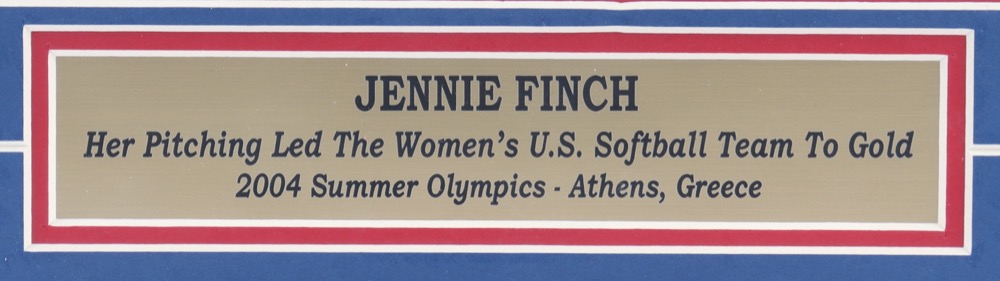 Jennie Finch Signed Team USA 13x16 Custom Framed Photo Display Inscribed "USA" (Stacks of Plaques COA) at PristineAuction.com Jennie Finch Signed Team USA 13x16 Custom Framed Photo Display Inscribed "USA" (Stacks of Plaques COA) at PristineAuction.com