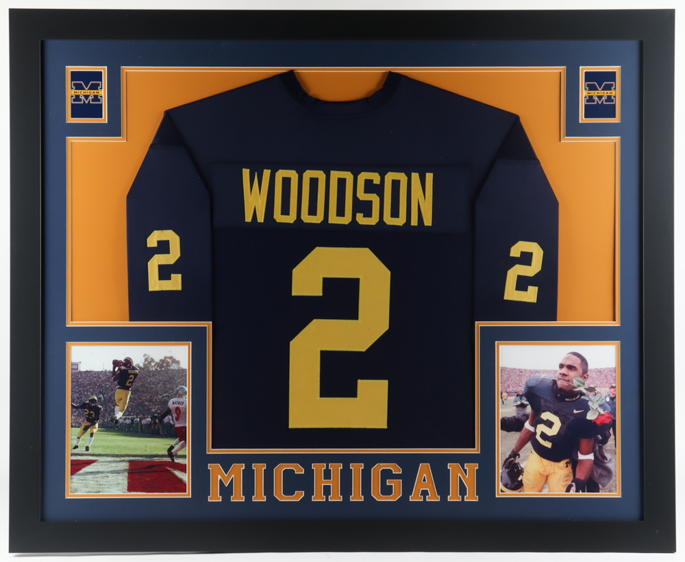 Charles Woodson 35x43 Custom Framed Jersey Display at PristineAuction.com Charles Woodson 35x43 Custom Framed Jersey Display at PristineAuction.com