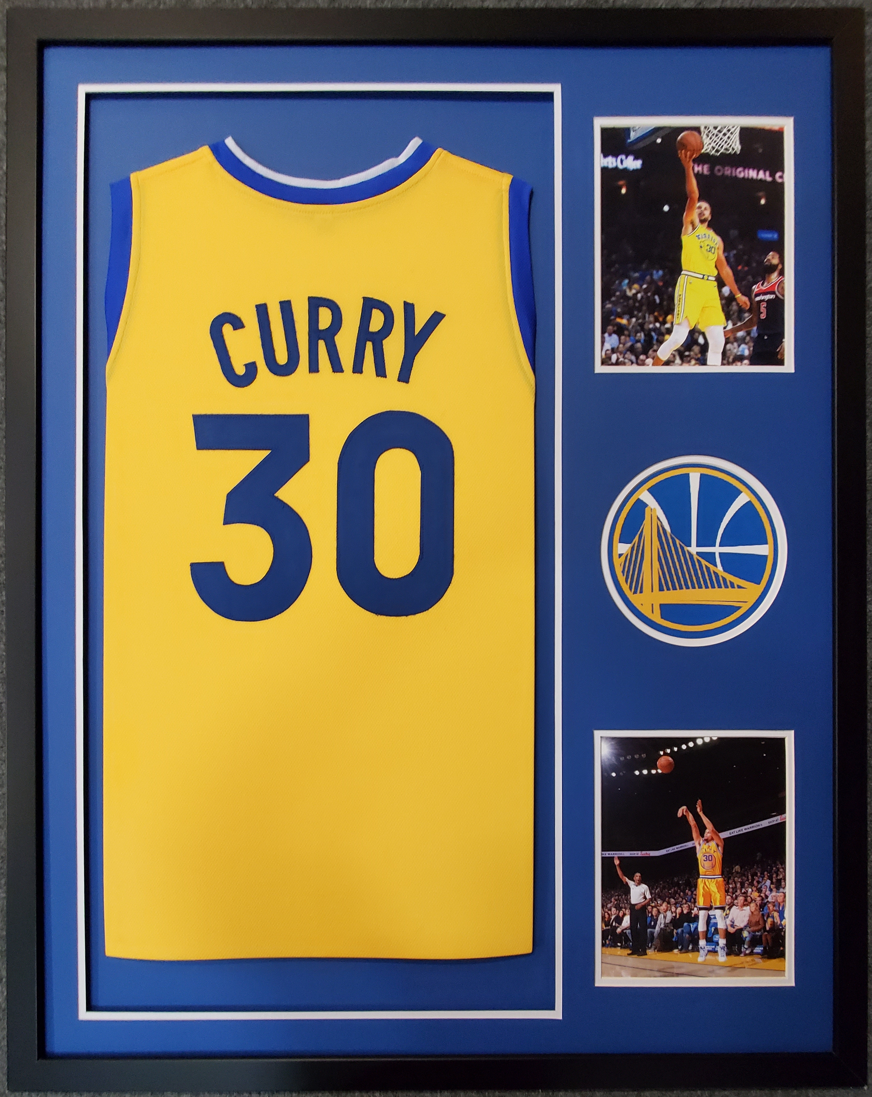 Steph Curry 34x42 Custom Framed Jersey Display at PristineAuction.com Steph Curry 34x42 Custom Framed Jersey Display at PristineAuction.com