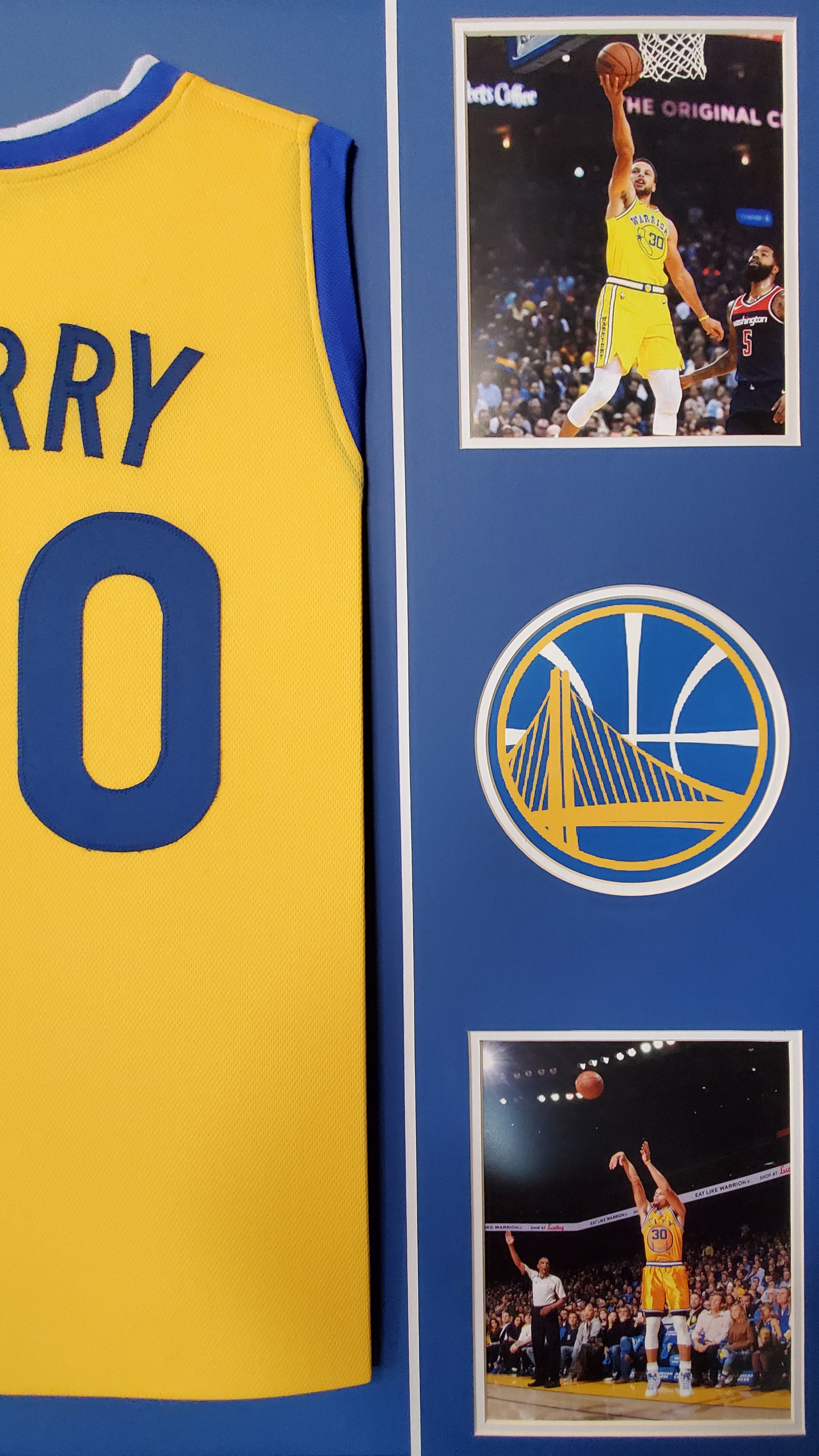 Steph Curry 34x42 Custom Framed Jersey Display at PristineAuction.com Steph Curry 34x42 Custom Framed Jersey Display at PristineAuction.com
