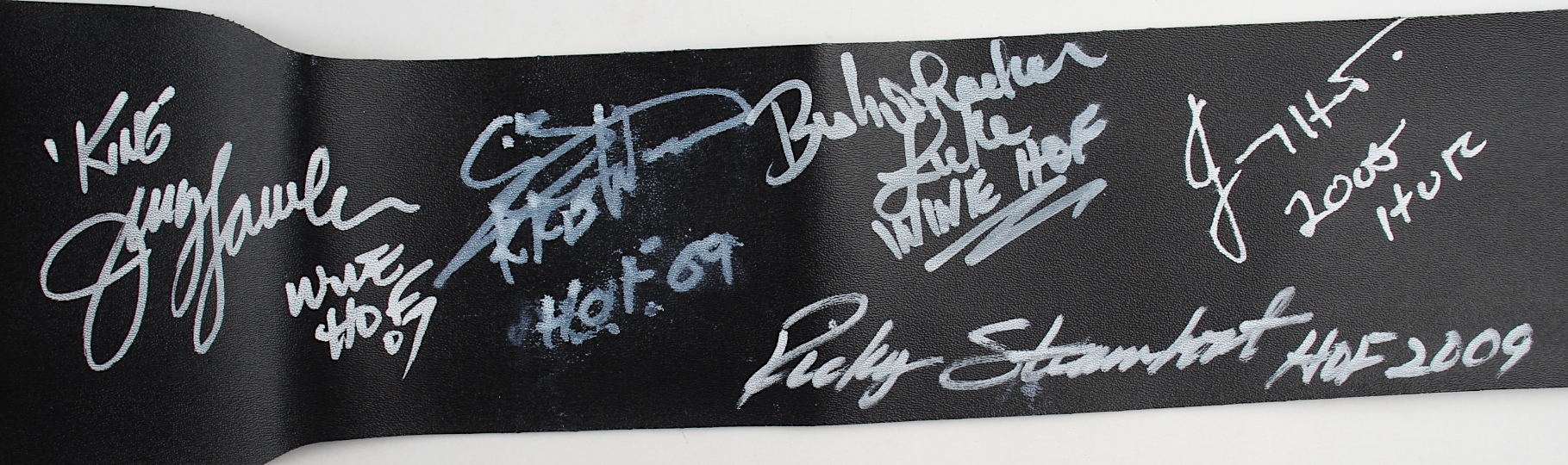 WWE World Heavyweight Champion Wrestling Belt Signed by (6) with Jerry Lawler, Jimmy Hart, Ricky Steamboat, Koko B. Ware with Multiple Hall of Fame Inscriptions (JSA COA) at PristineAuction.com WWE World Heavyweight Champion Wrestling Belt Signed by (6) with Jerry Lawler, Jimmy Hart, Ricky Steamboat, Koko B. Ware with Multiple Hall of Fame Inscriptions (JSA COA) at PristineAuction.com